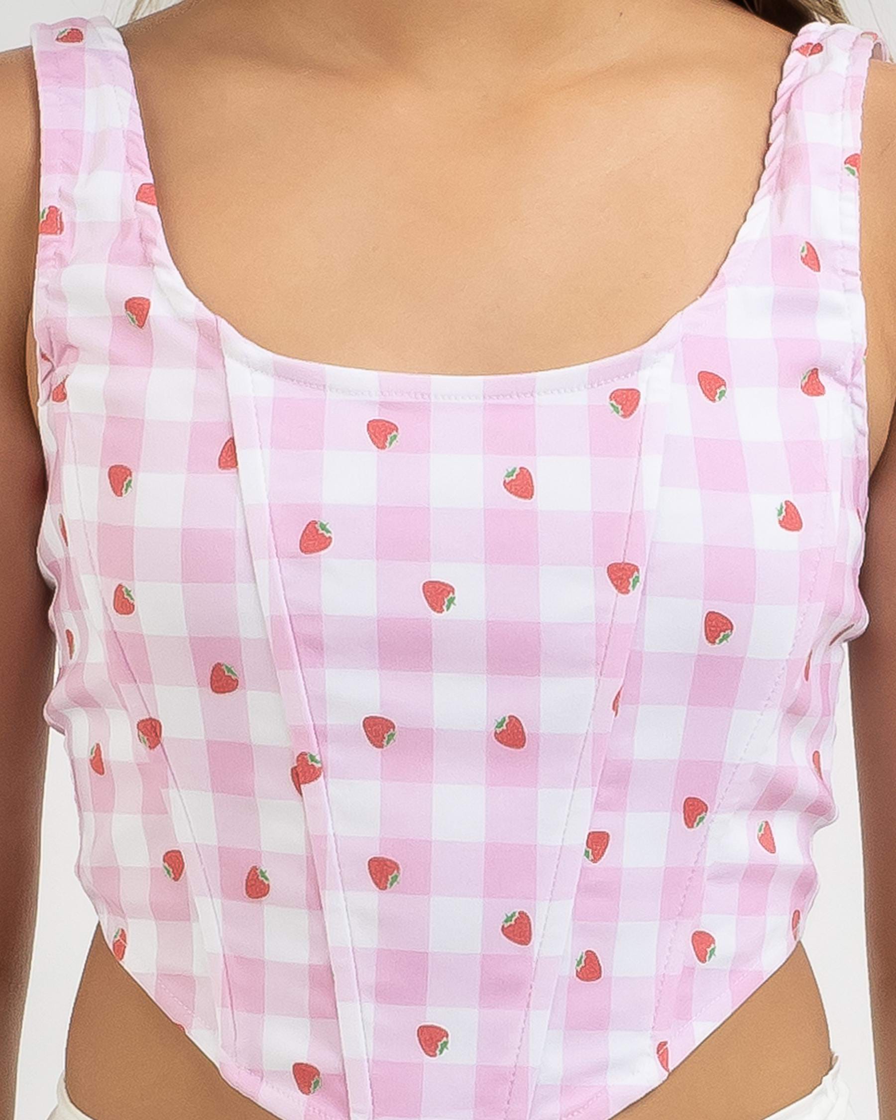 Girls' Strawberry Patch Corset Top