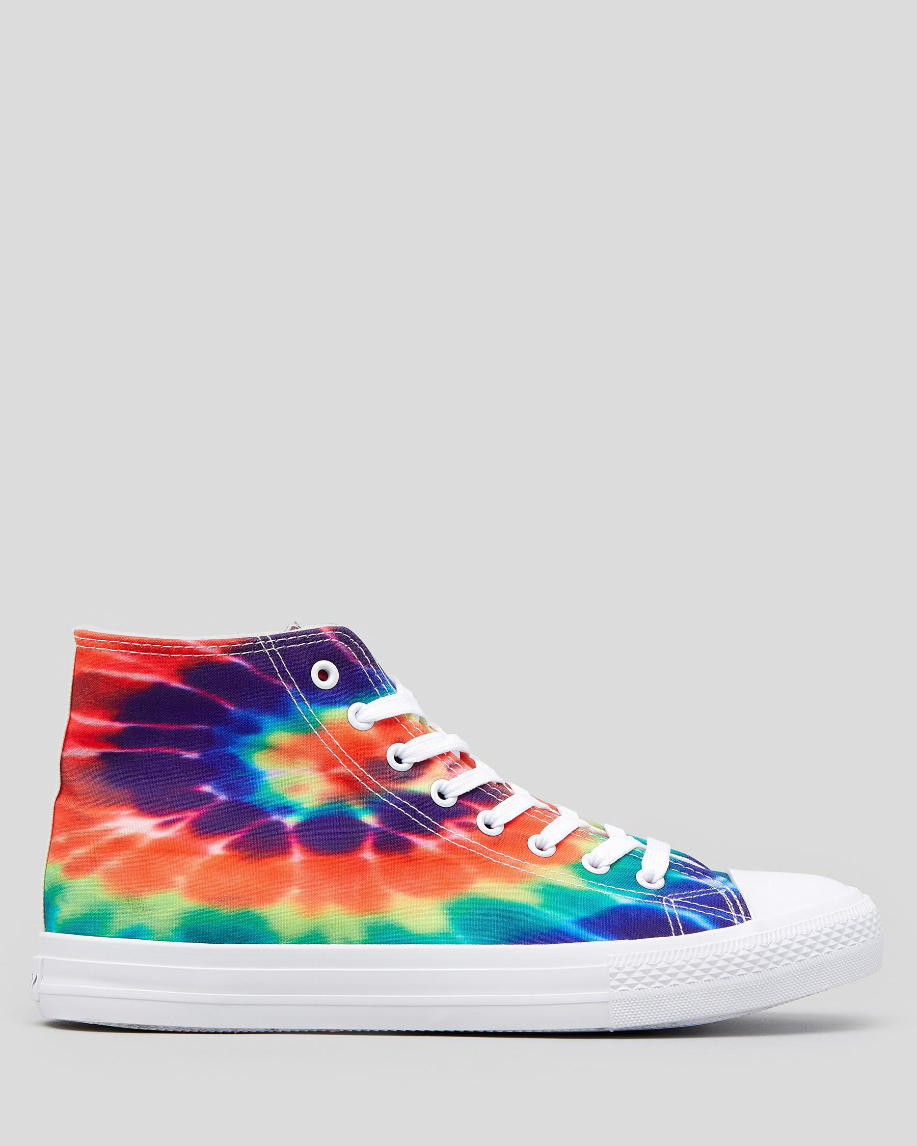 Shop Lucid Avalon Hi Shoes In White/tie Dye Multi - Fast Shipping ...