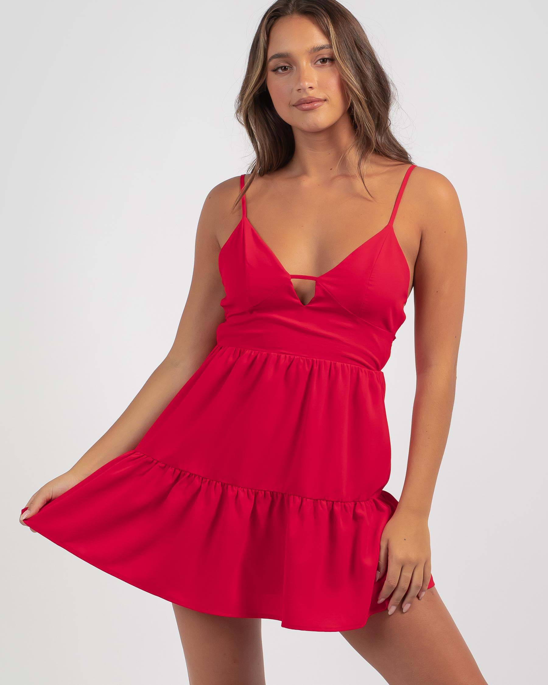 Shop Luvalot Swoon Dress In Red - Fast Shipping & Easy Returns - City ...