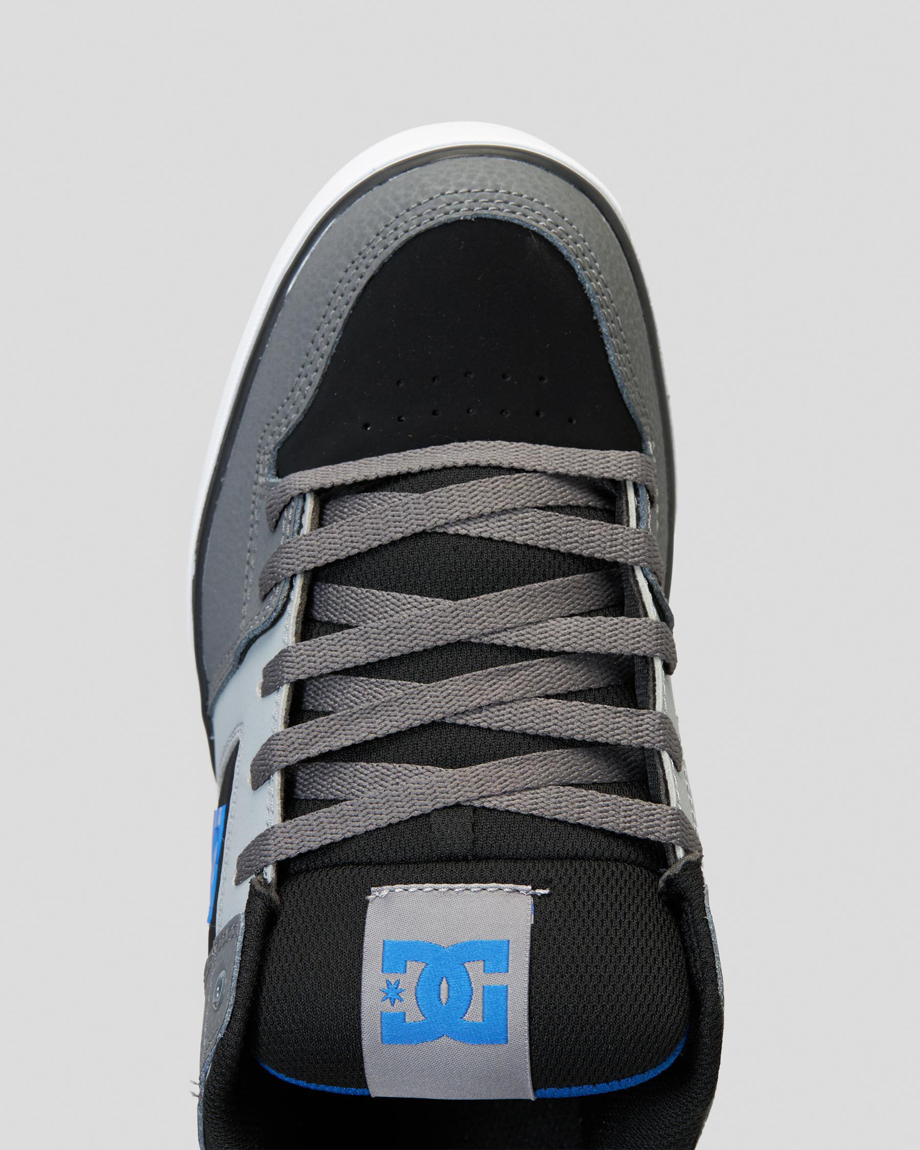 Shop DC Shoes Pure Shoes In Black/grey/blue - Fast Shipping & Easy ...