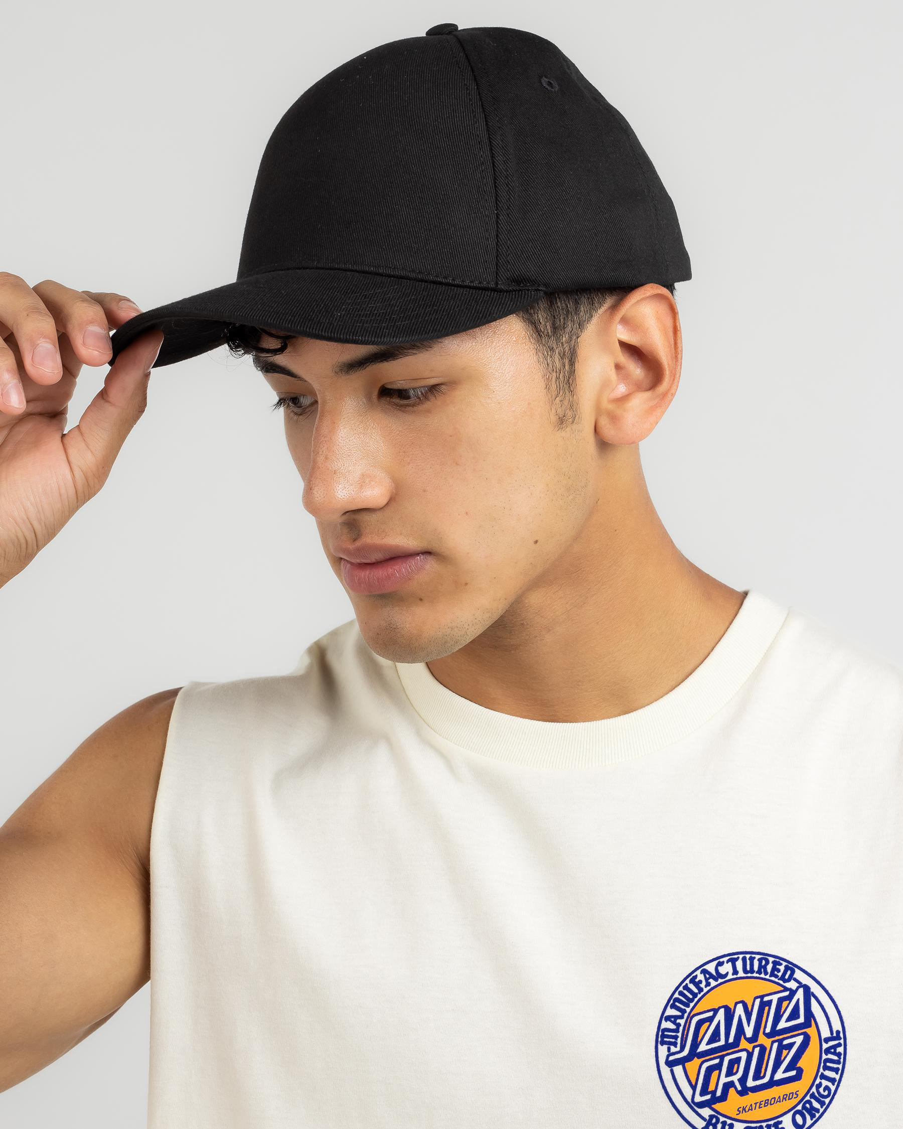 Shop INIVI Seamless Front Panel Snapback Cap In Black - Fast Shipping ...