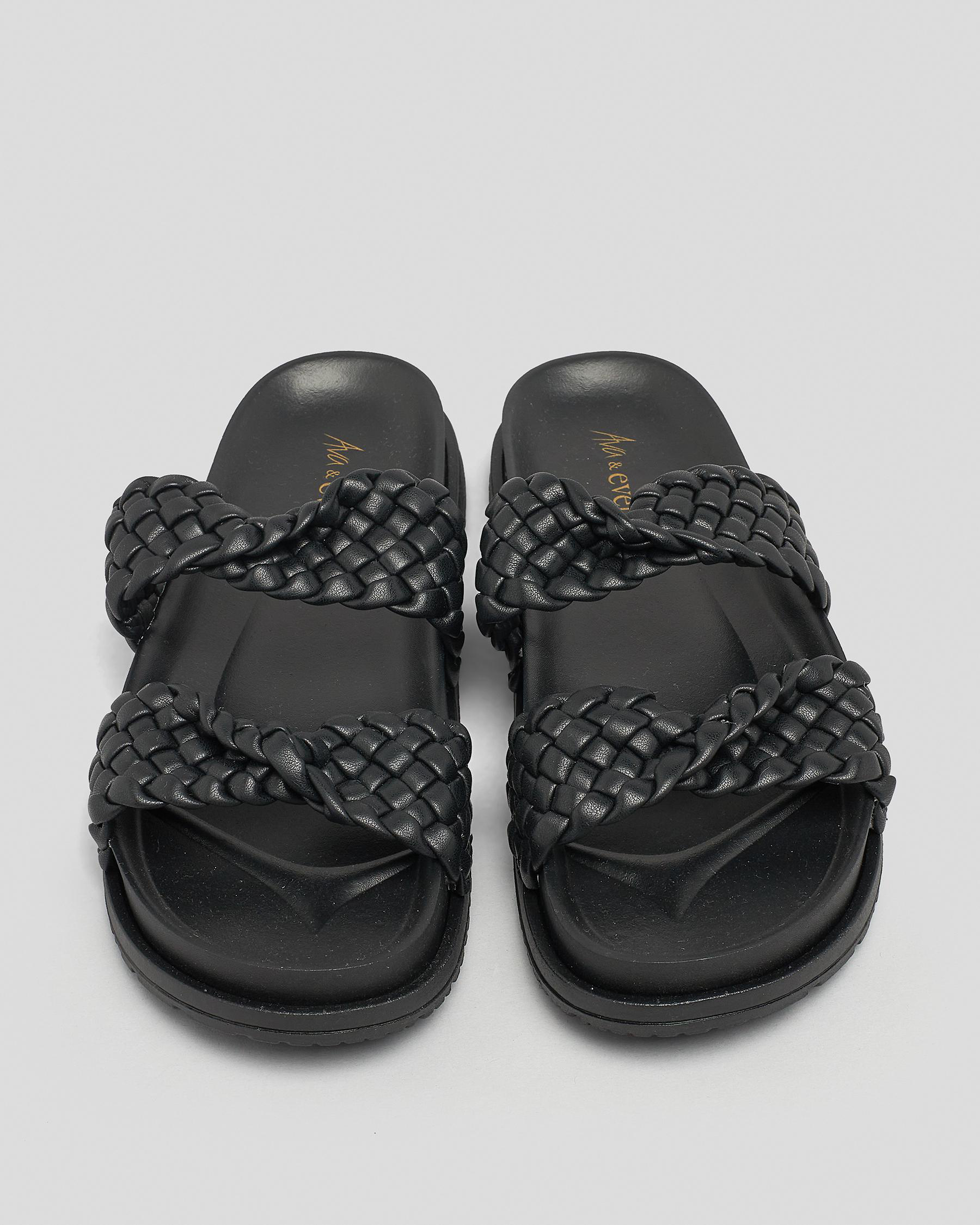 Shop Ava And Ever Arabella Slide Sandals In Black - Fast Shipping ...