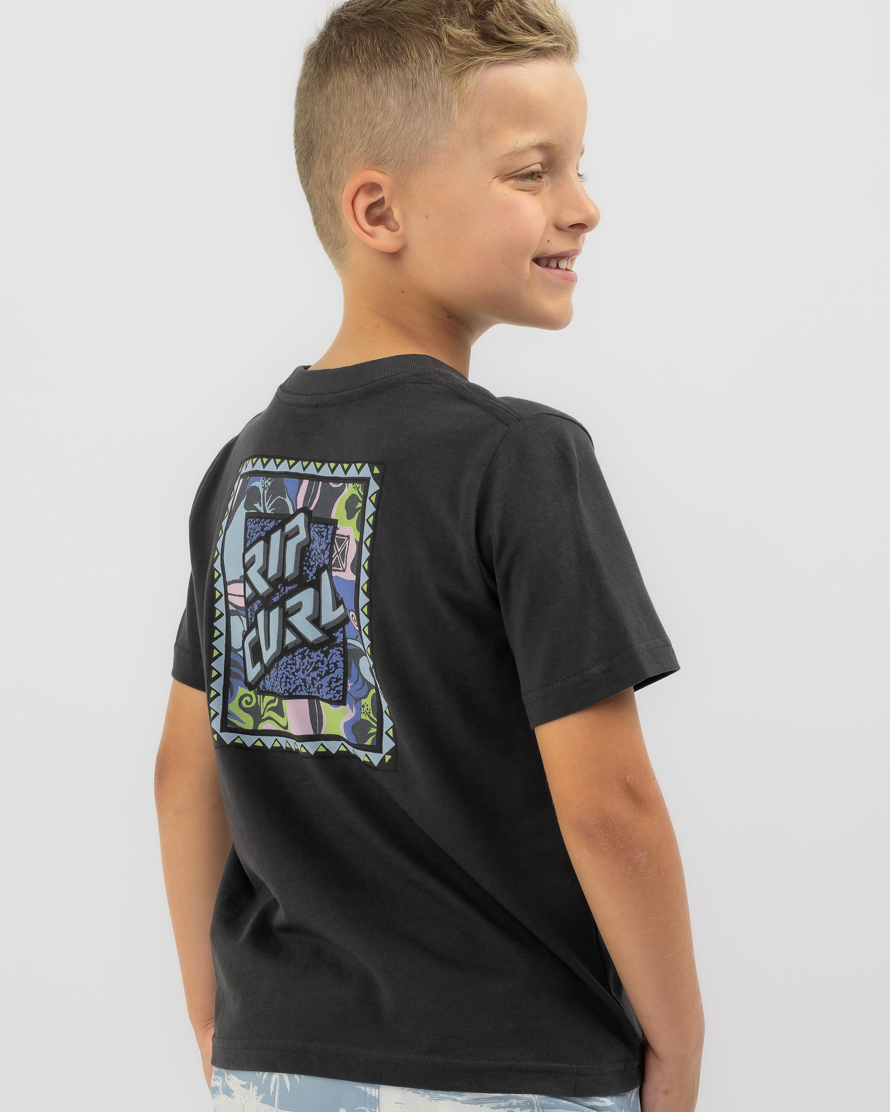 Shop Rip Curl Toddlers' Static Youth Logo T-Shirt In Washed Black ...