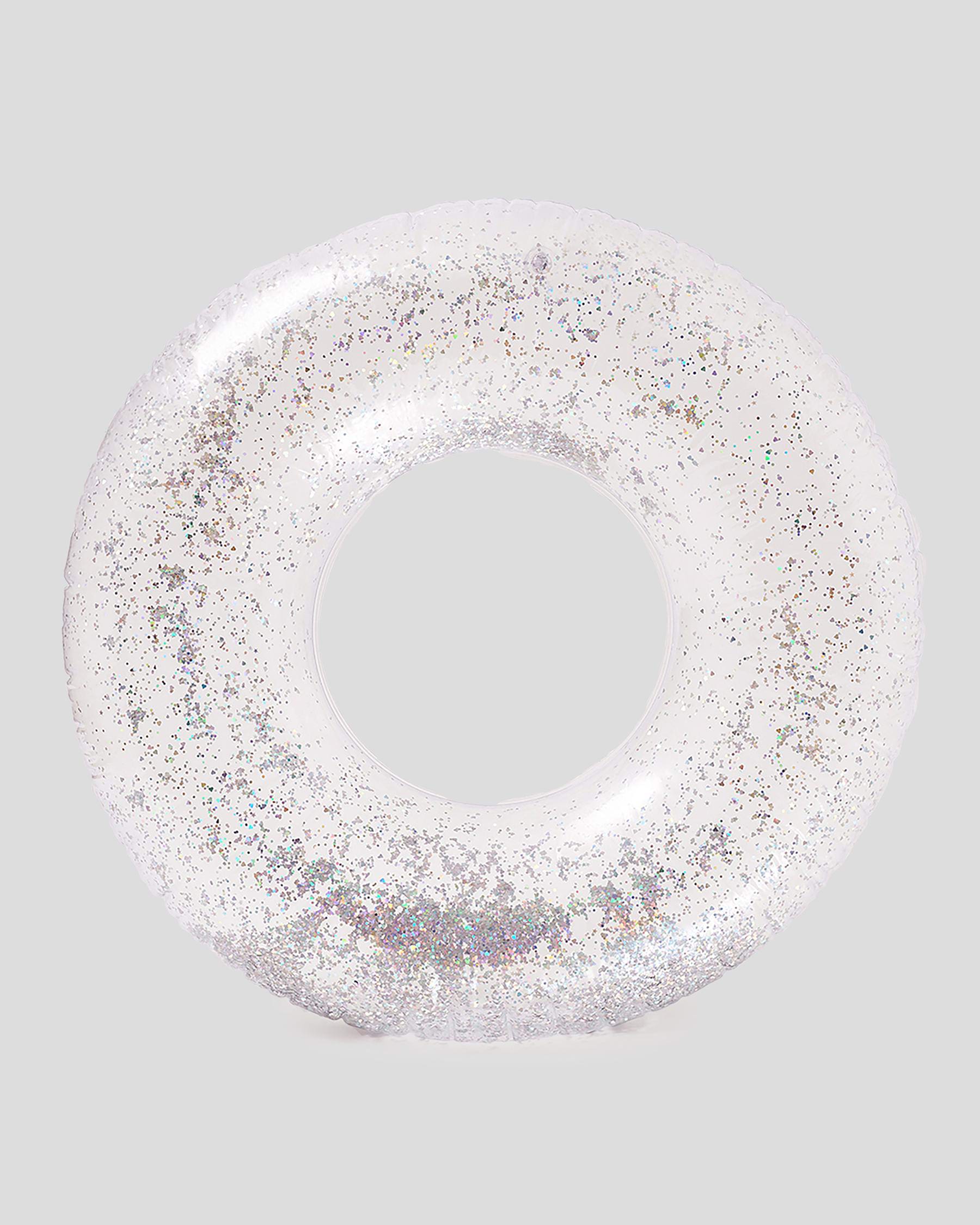 Sunnylife Glitter Pool Ring In Clear - Fast Shipping & Easy Returns