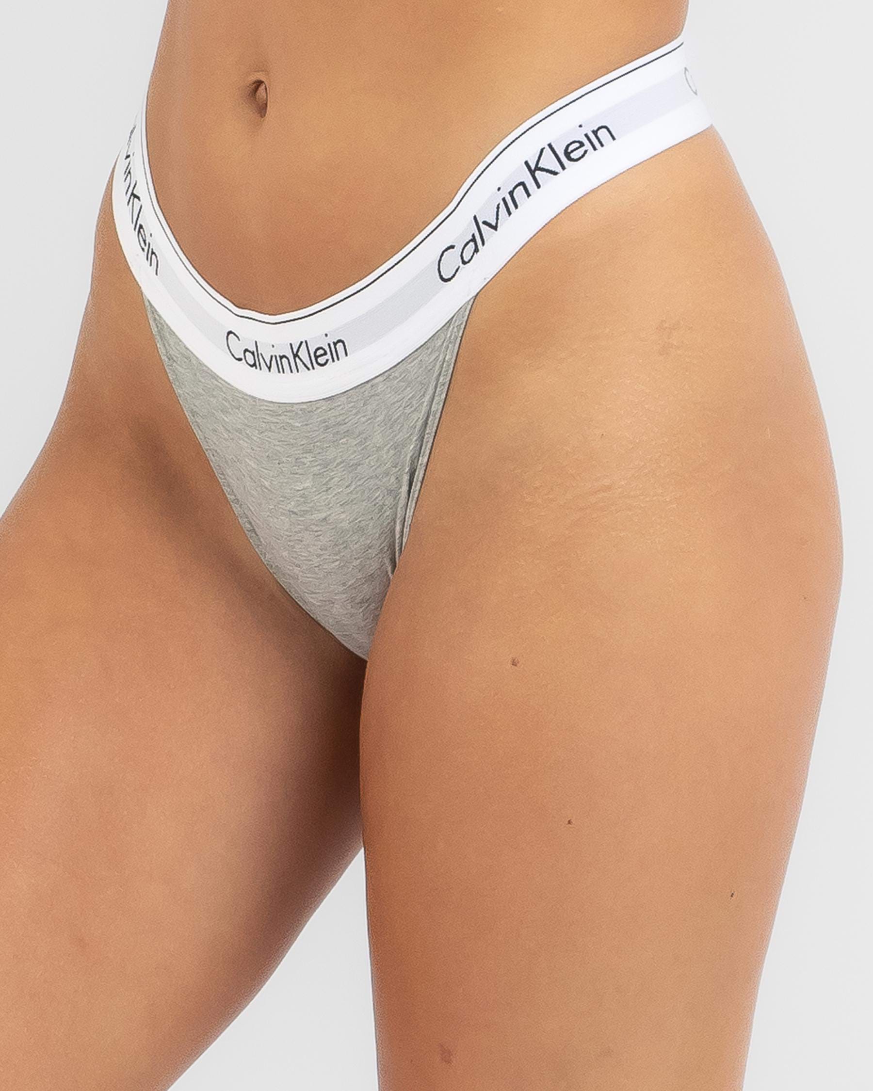 Calvin Klein Modern Grey Thong - FREE* Heather City - Returns Shipping Beach & In States String Easy United Cotton