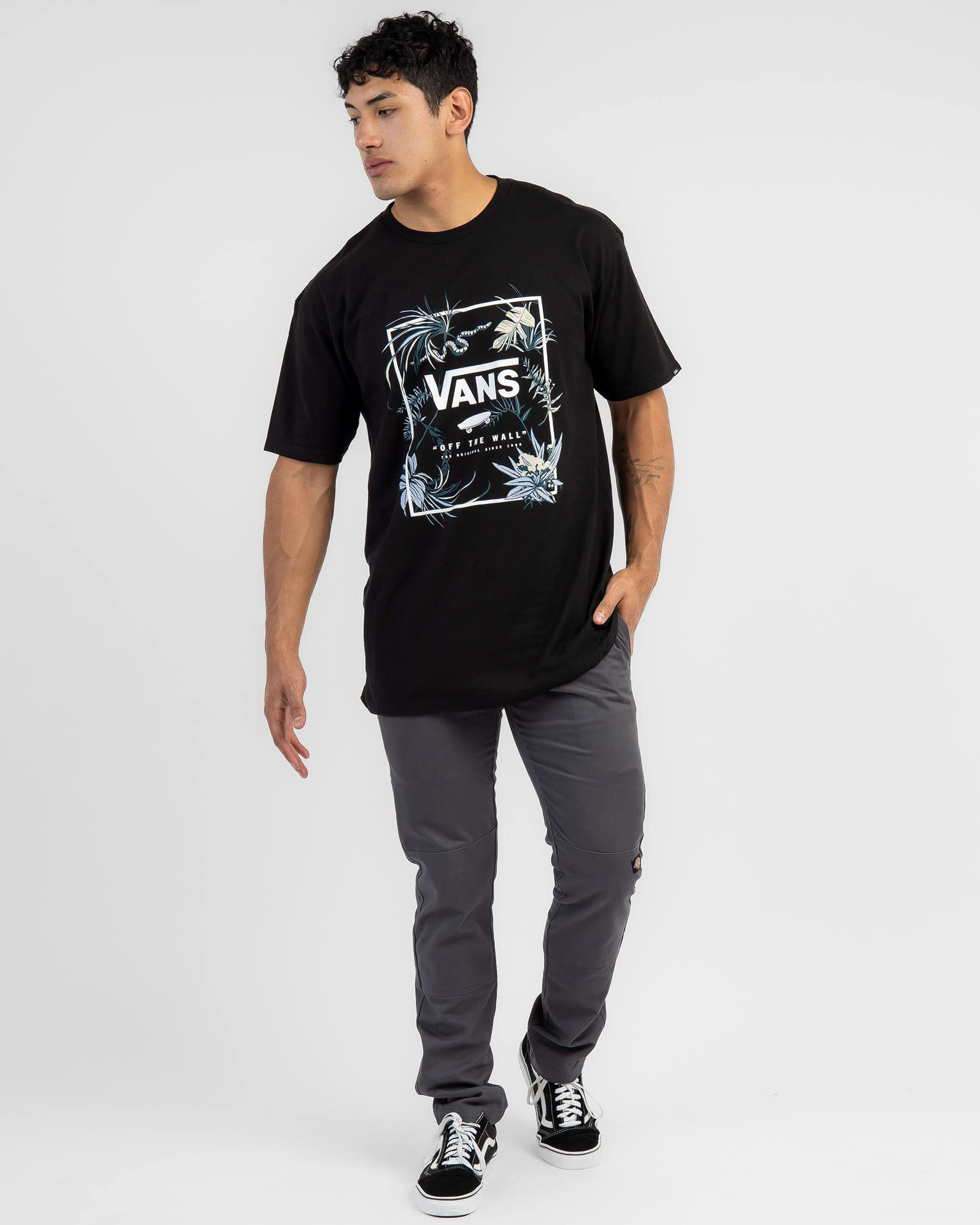 Shop Vans Classic Print Box T Shirt In Blackdeep Teal Fast Shipping And Easy Returns City 1973