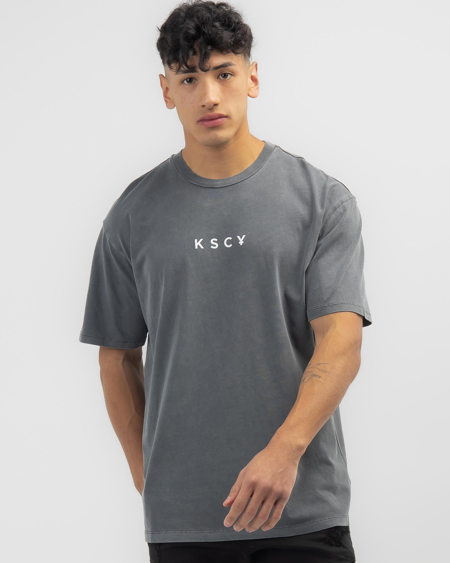 Shop Kiss Chacey Chronicle Heavy Box Fit T-Shirt In Pigment Castlerock ...