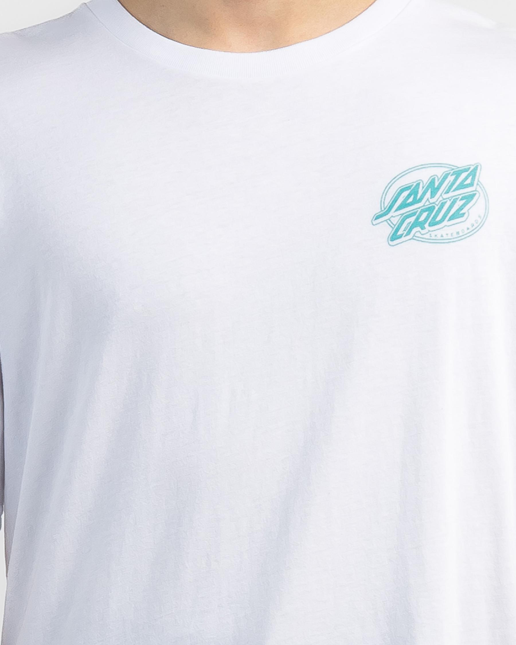 Shop Santa Cruz Line Oval Dot T Shirt In White Fast Shipping And Easy