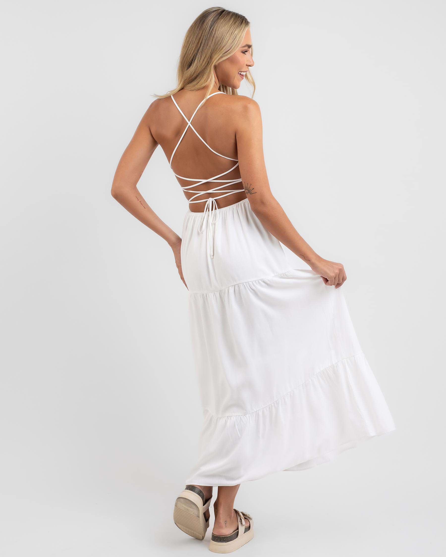 Shop Luvalot Anders Maxi Dress In White - Fast Shipping & Easy Returns ...