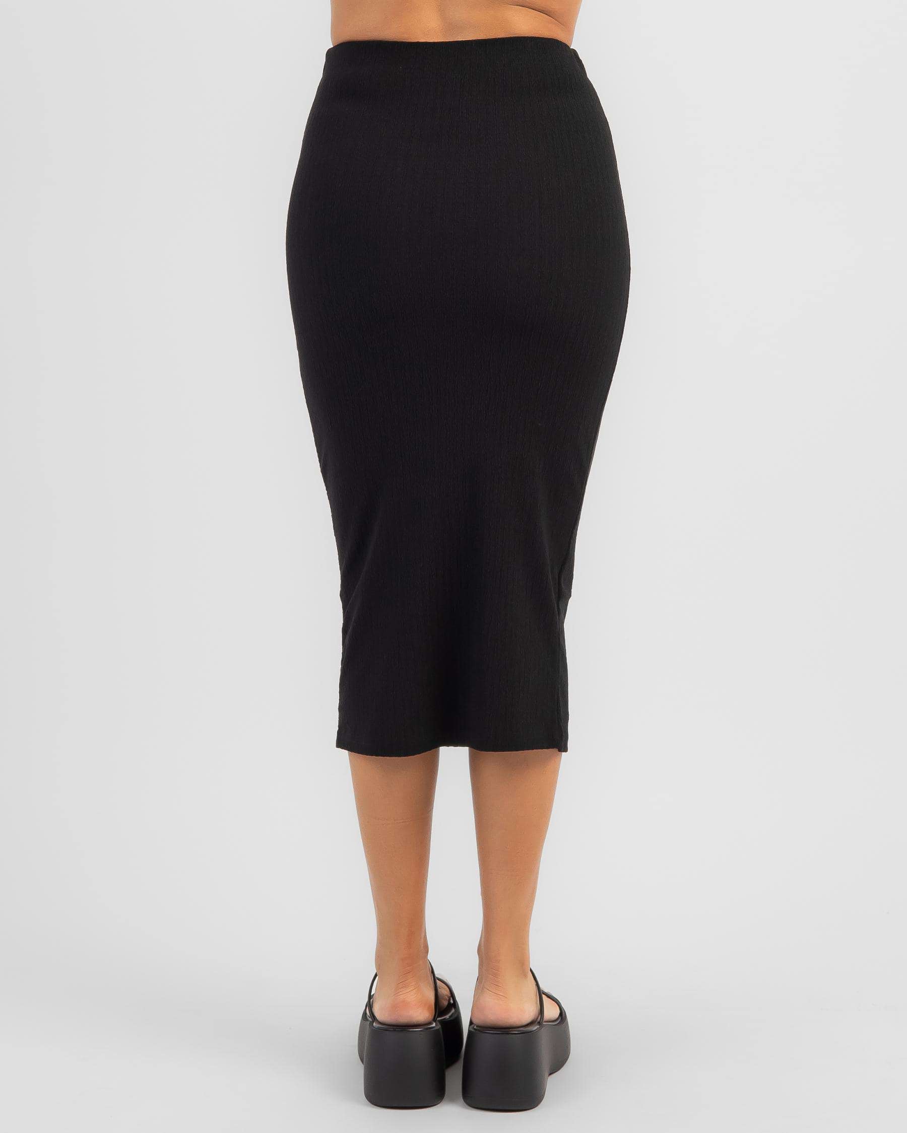 Shop Ava And Ever Molly Midi Skirt In Black - Fast Shipping & Easy ...