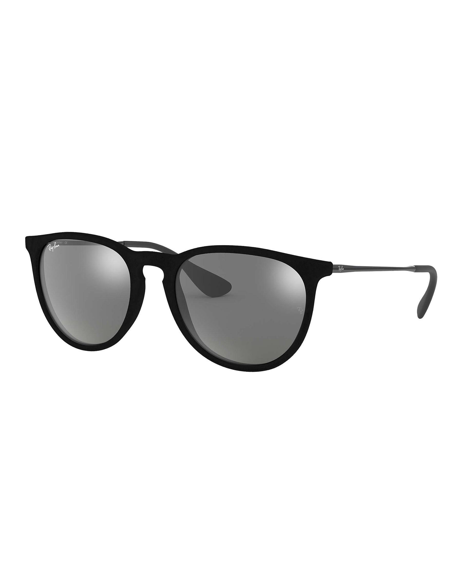 Shop Ray-Ban 0RB4171 Erika Sunglasses In Rubber Blk W/light Grey Grad ...