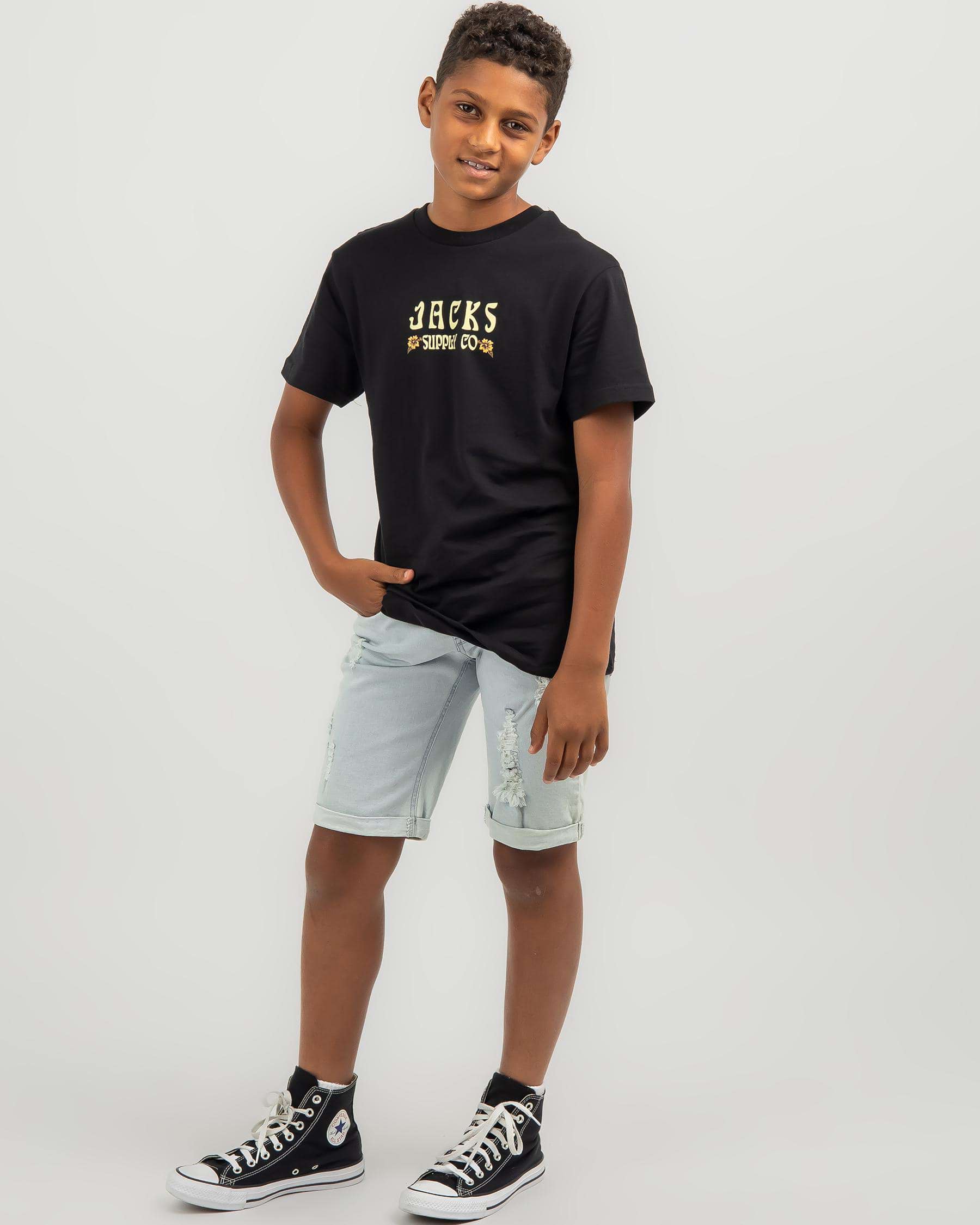 Shop Jacks Boys' Tropical T-Shirt In Black - Fast Shipping & Easy ...