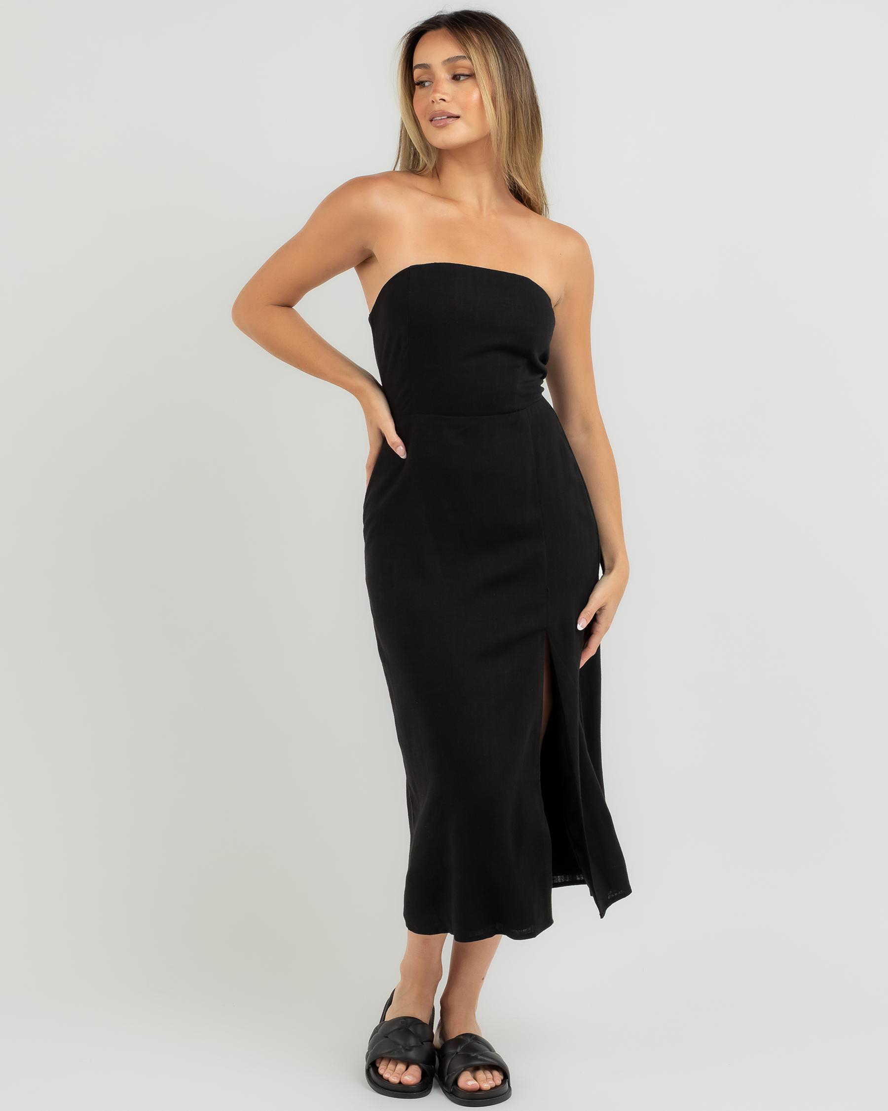 Shop Ava And Ever Scout Midi Dress In Black - Fast Shipping & Easy ...