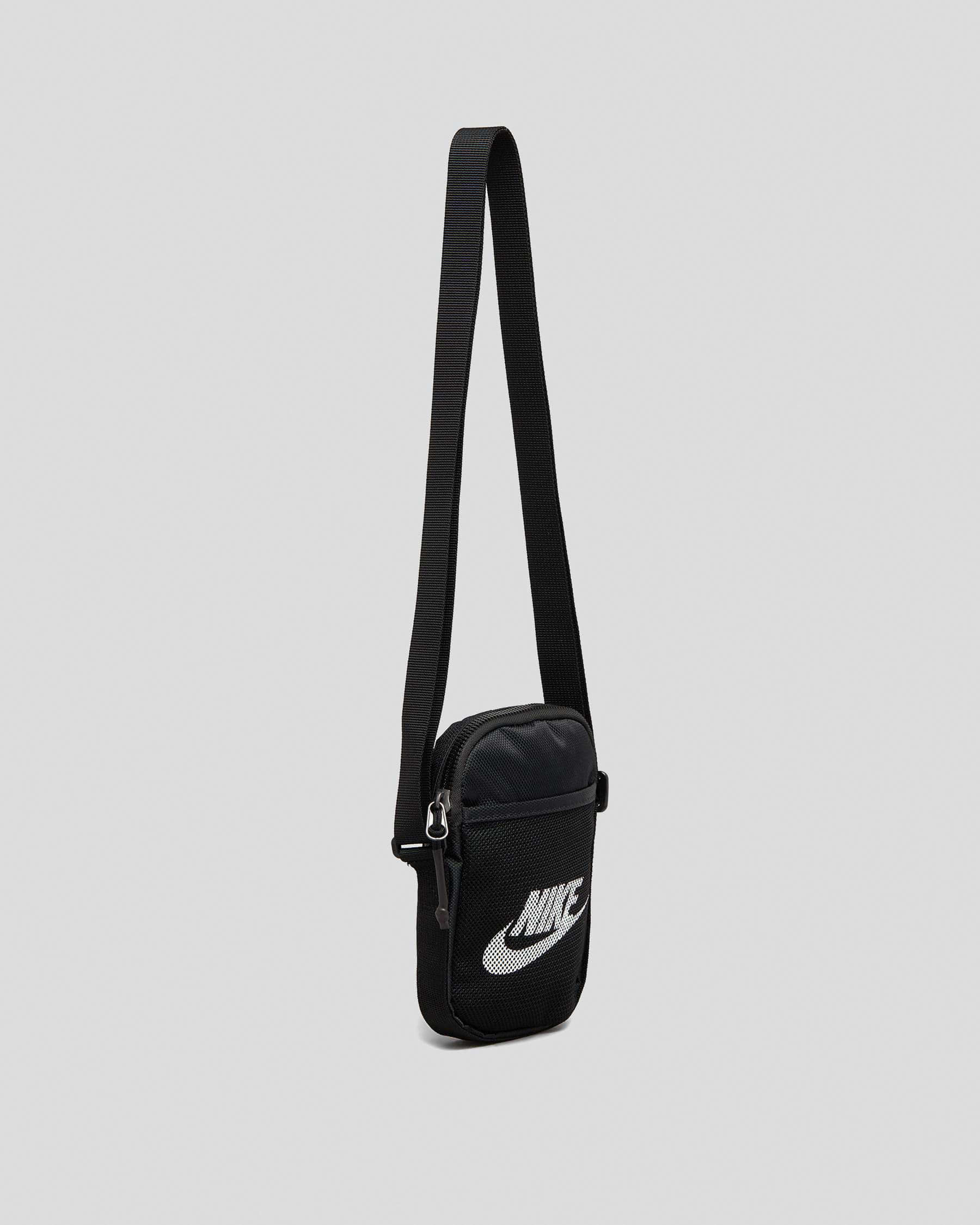 Nike Heritage Crossbody Bag In Black/black/white - Fast Shipping & Easy ...