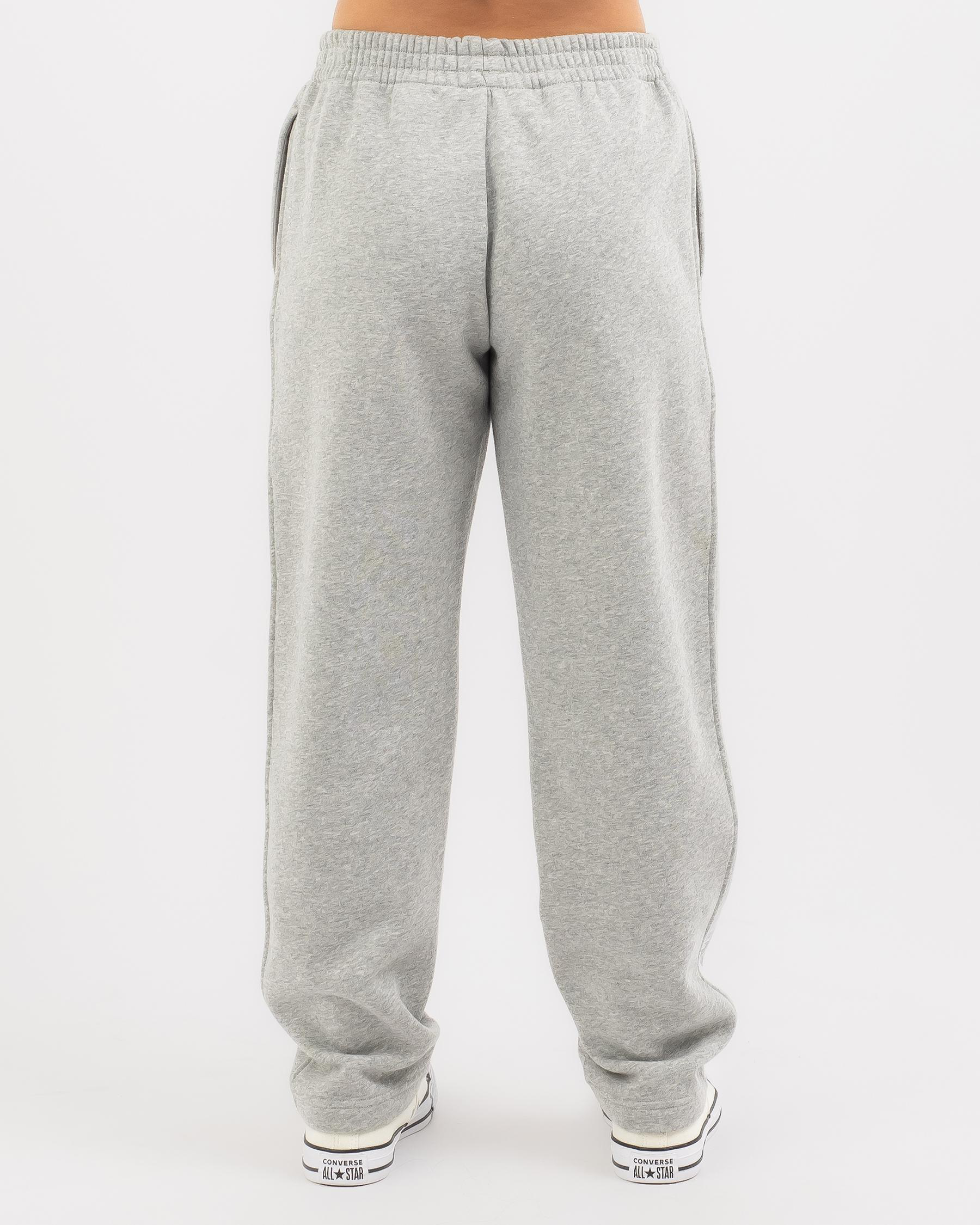 Shop adidas Girls' All Season Track Pants In Medium Grey Heather/white ...