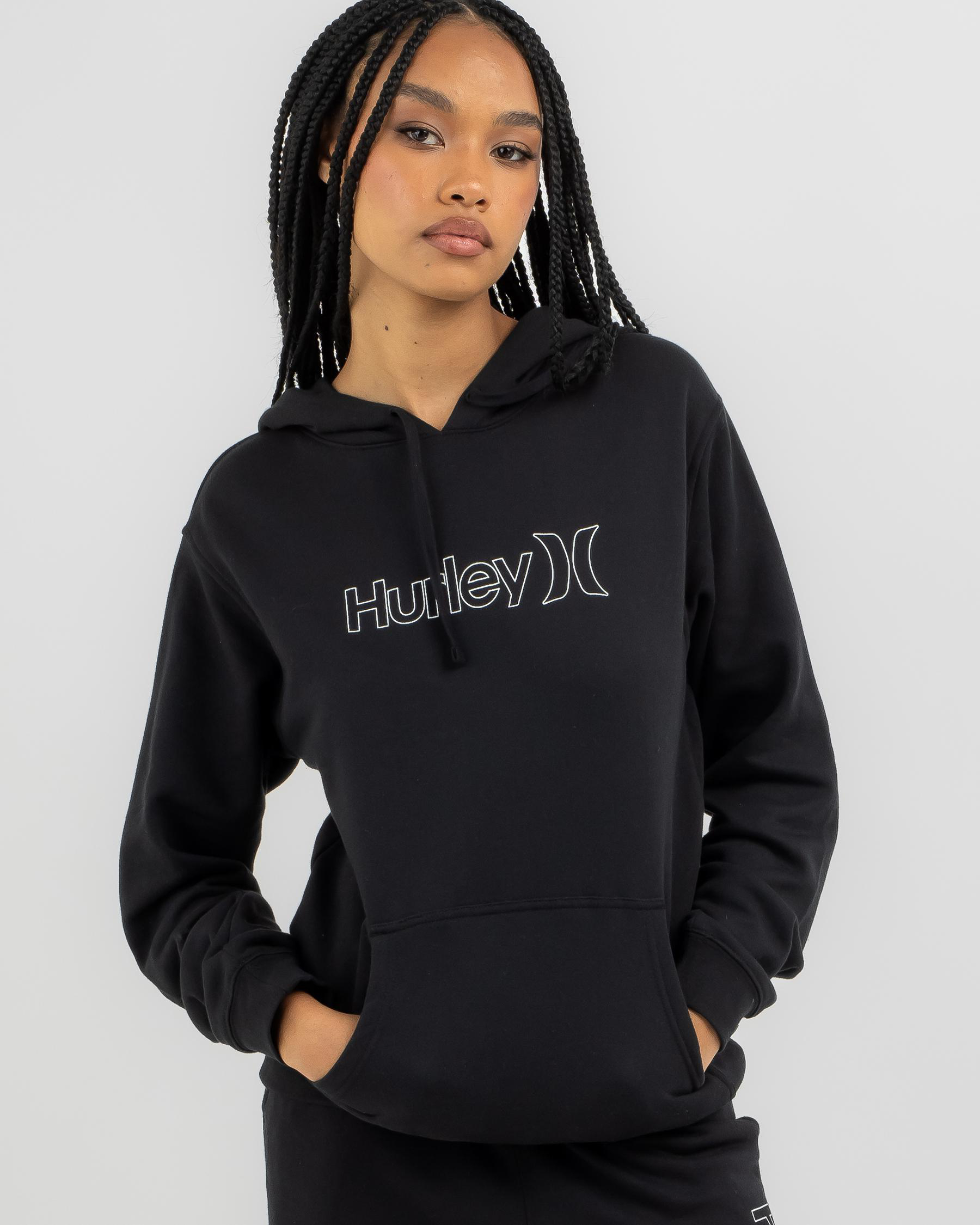 Shop Hurley Outline Hoodie In Black - Fast Shipping & Easy Returns ...