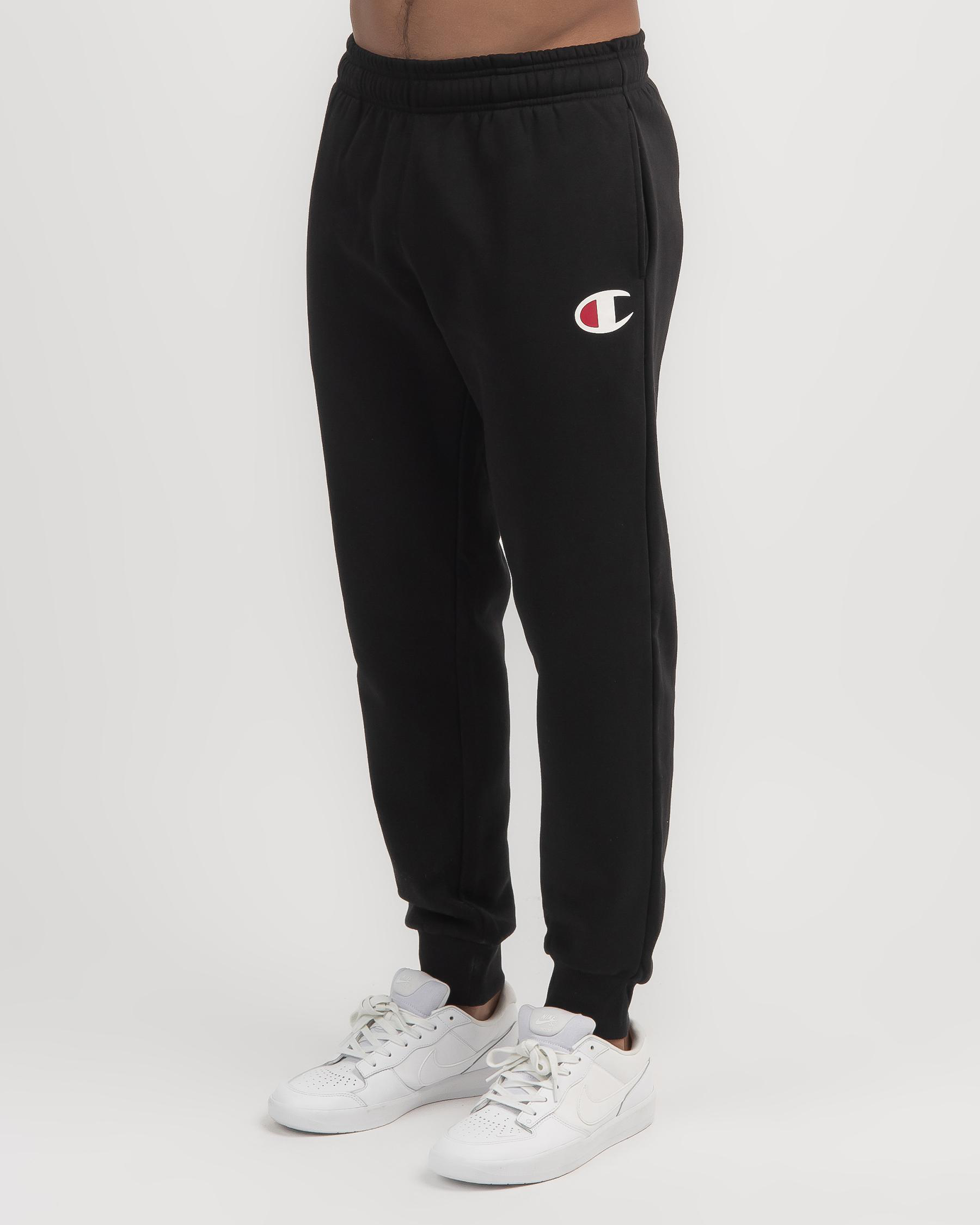 Shop Champion C Logo Cuff Track Pants In Black - Fast Shipping & Easy ...