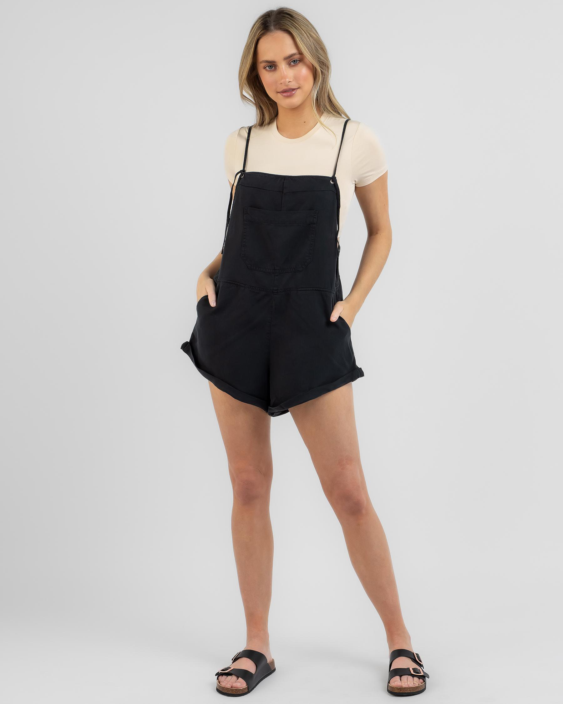 Shop Billabong Wild Pursuit Overalls In Black - Fast Shipping & Easy ...