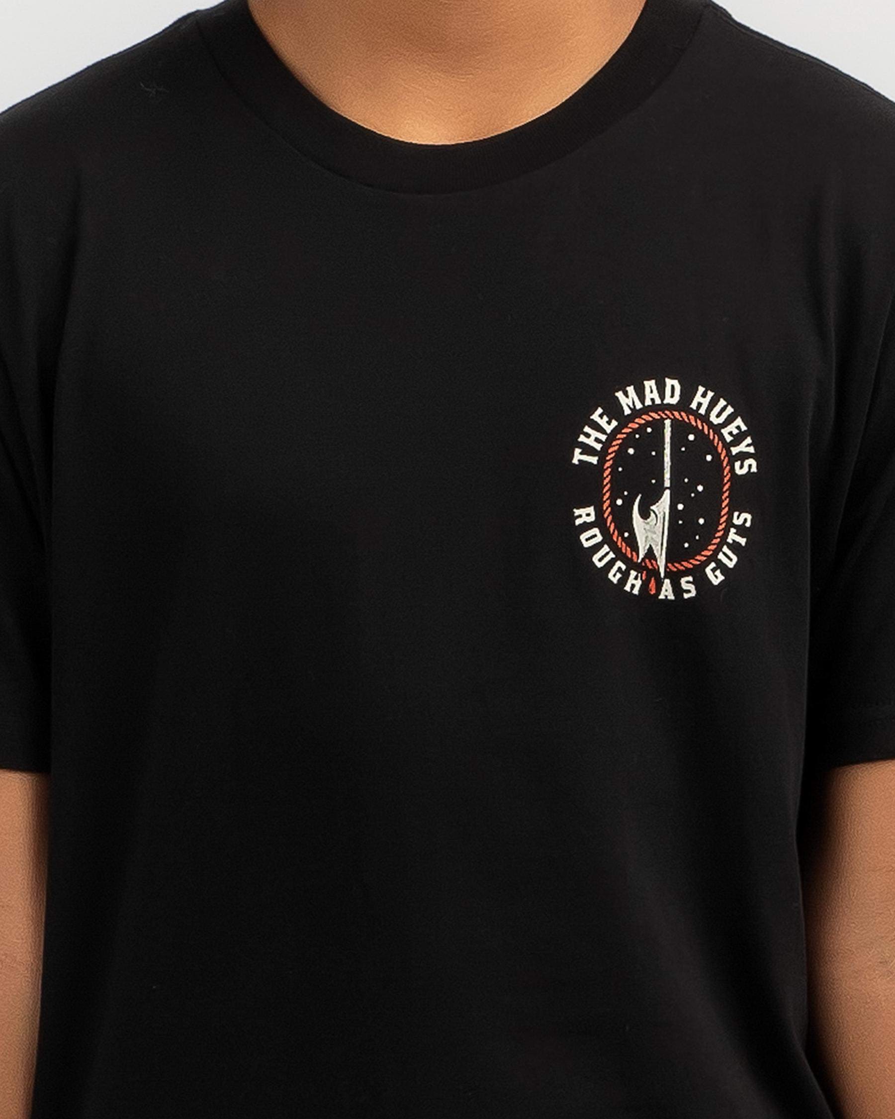 Shop The Mad Hueys Boys' Rough As Guts T-Shirt In Black - Fast Shipping ...