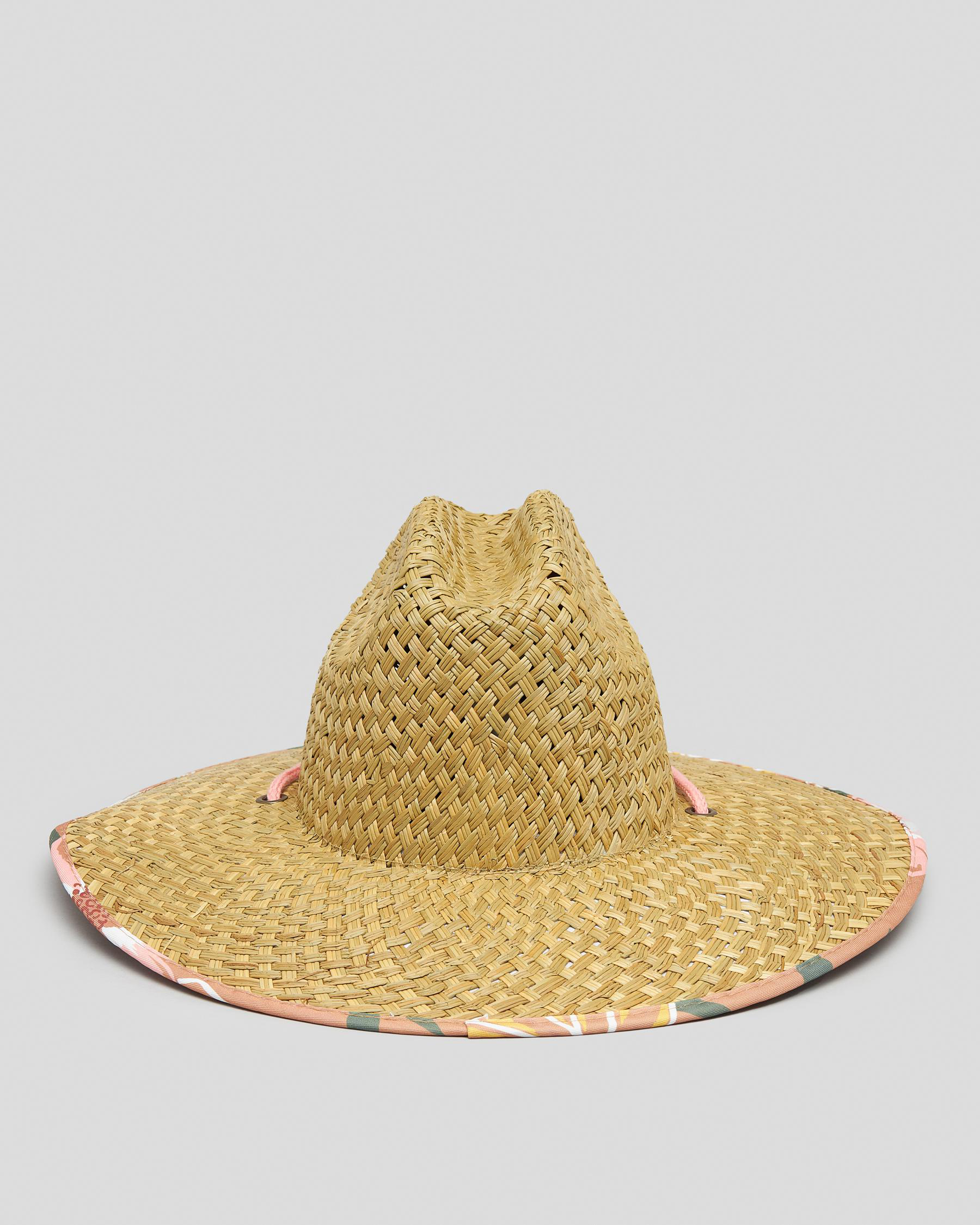 Shop Roxy Pina To My Colada Printed Panama Hat In Toasted Nut Bloom ...