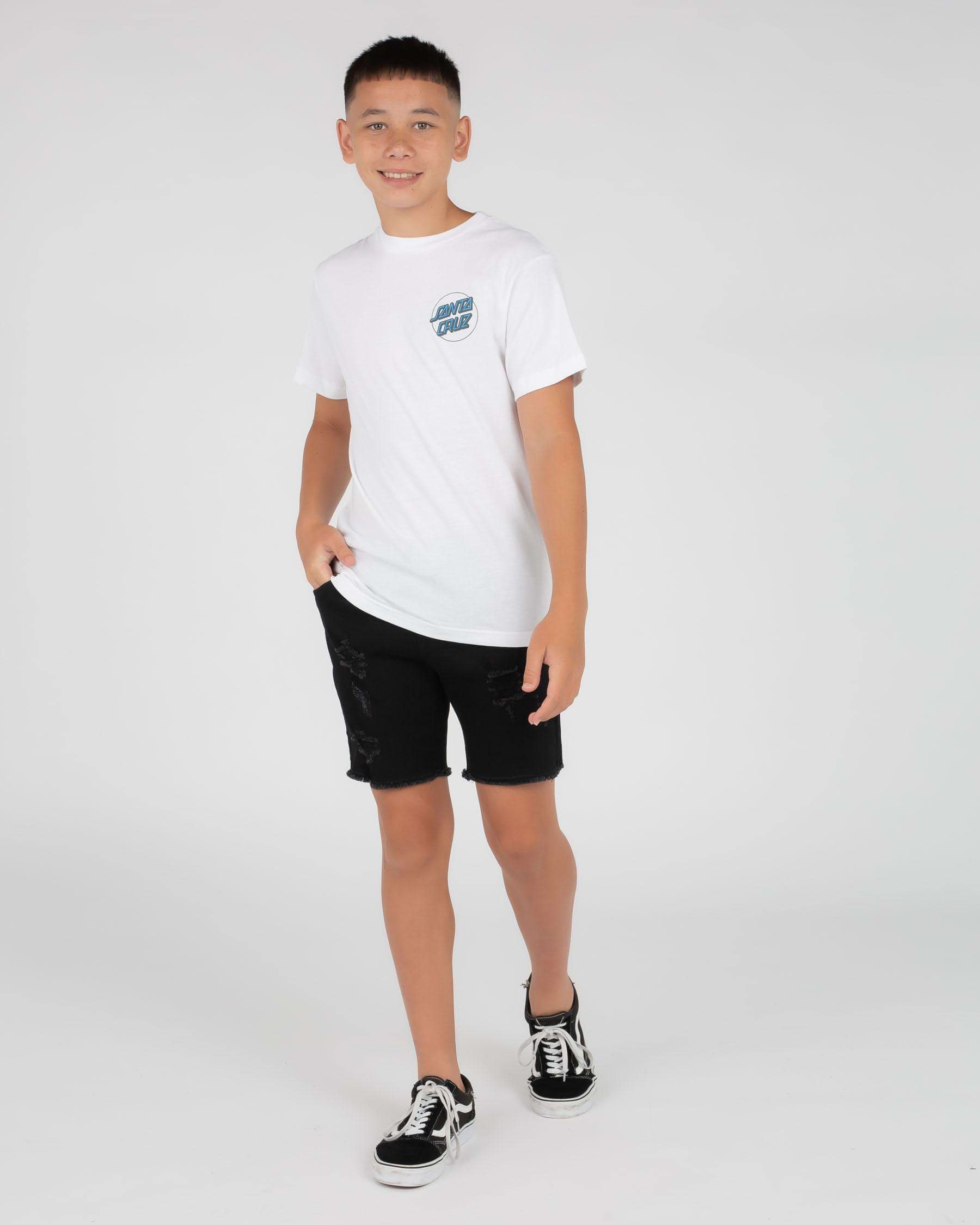 Shop Santa Cruz Boys' Grip Dot T-Shirt In White - Fast Shipping & Easy ...