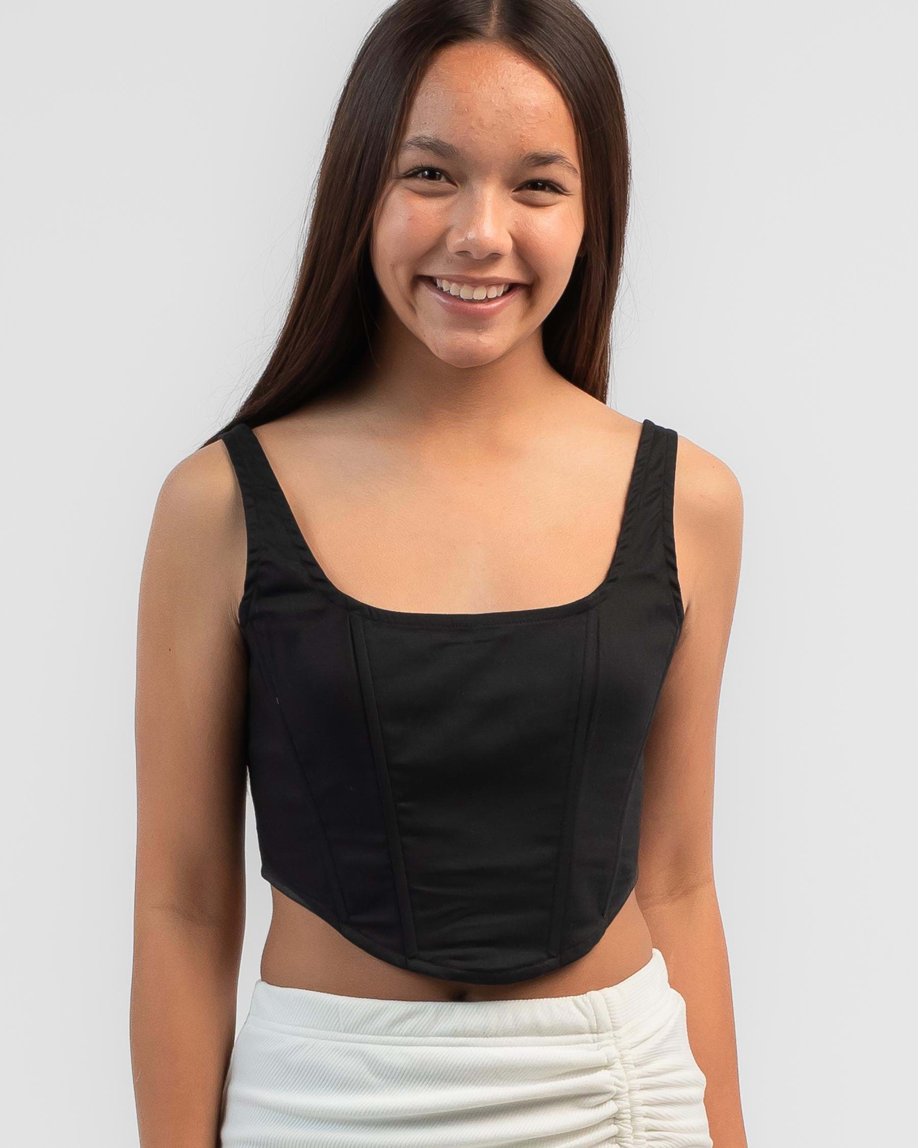 Shop Ava And Ever Girls Montero Corset Top In Black Fast Shipping