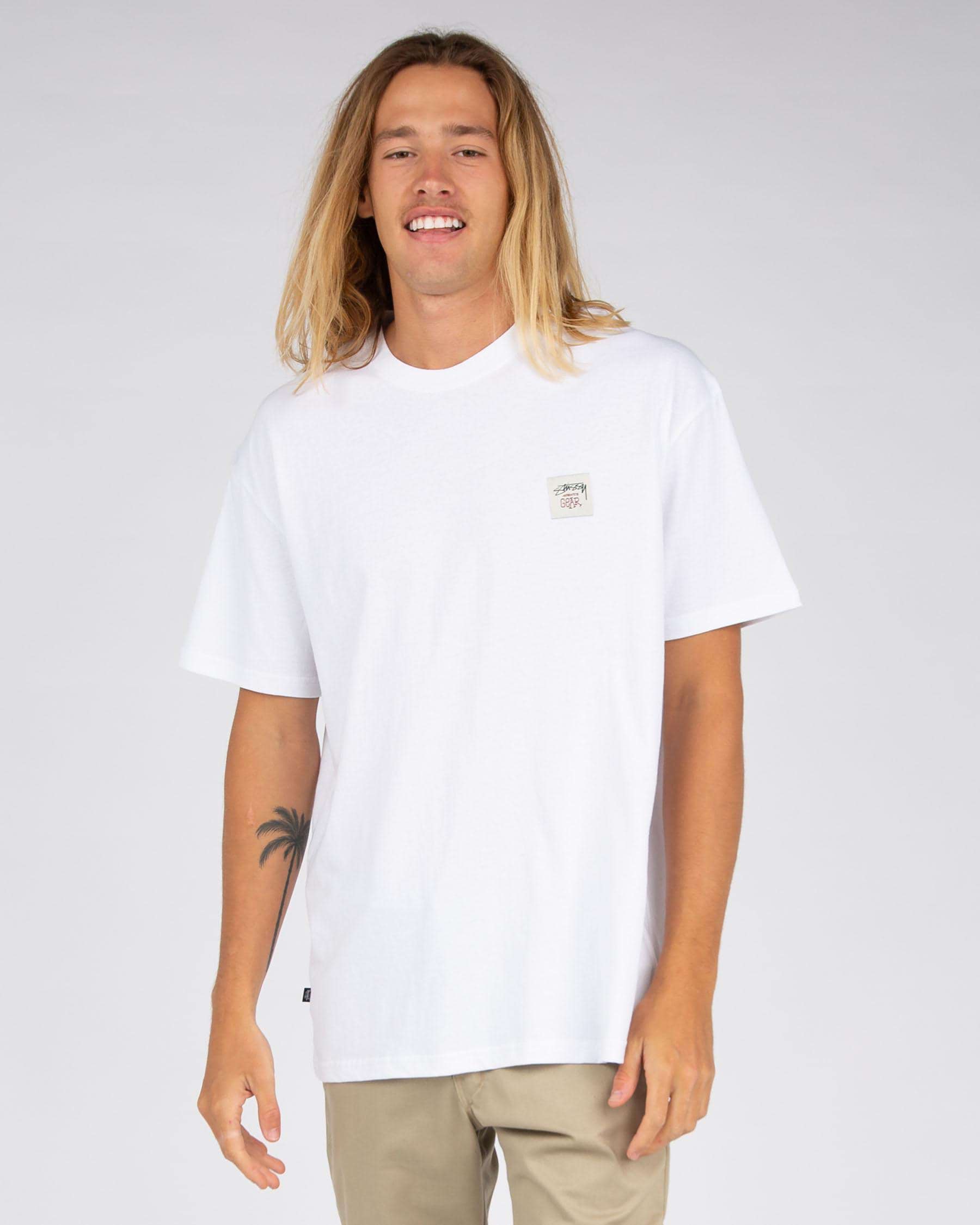 Shop Stussy Authentic Gear T-Shirt In White - Fast Shipping & Easy ...