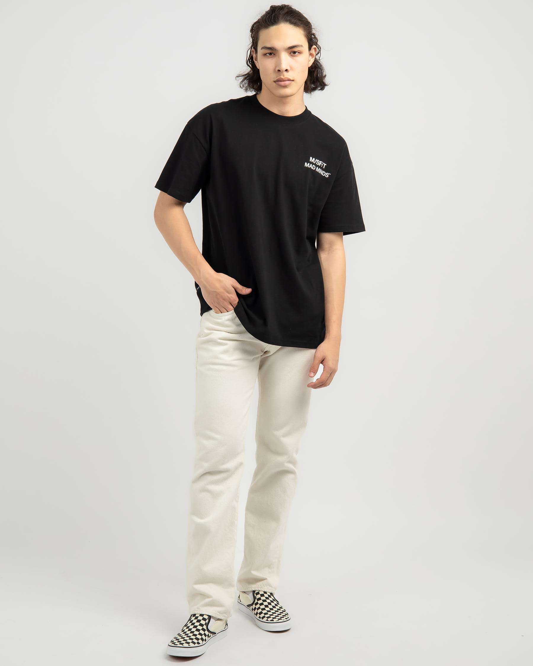 Shop M/SF/T Super Corprate 3.0 T-Shirt In Washed Black - Fast Shipping ...