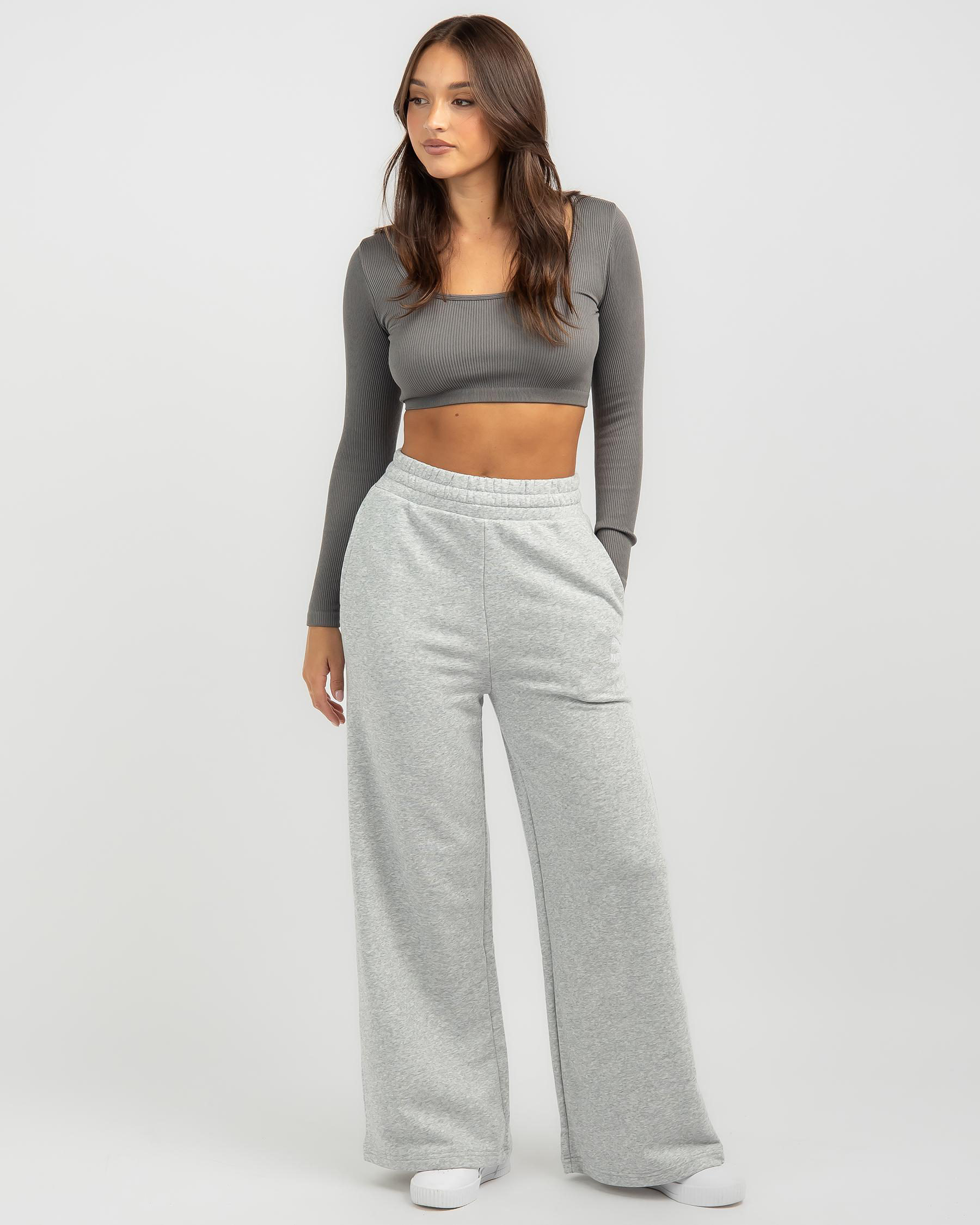 Shop Puma Relaxed Track Pants In Light Gray Heather - Fast Shipping ...