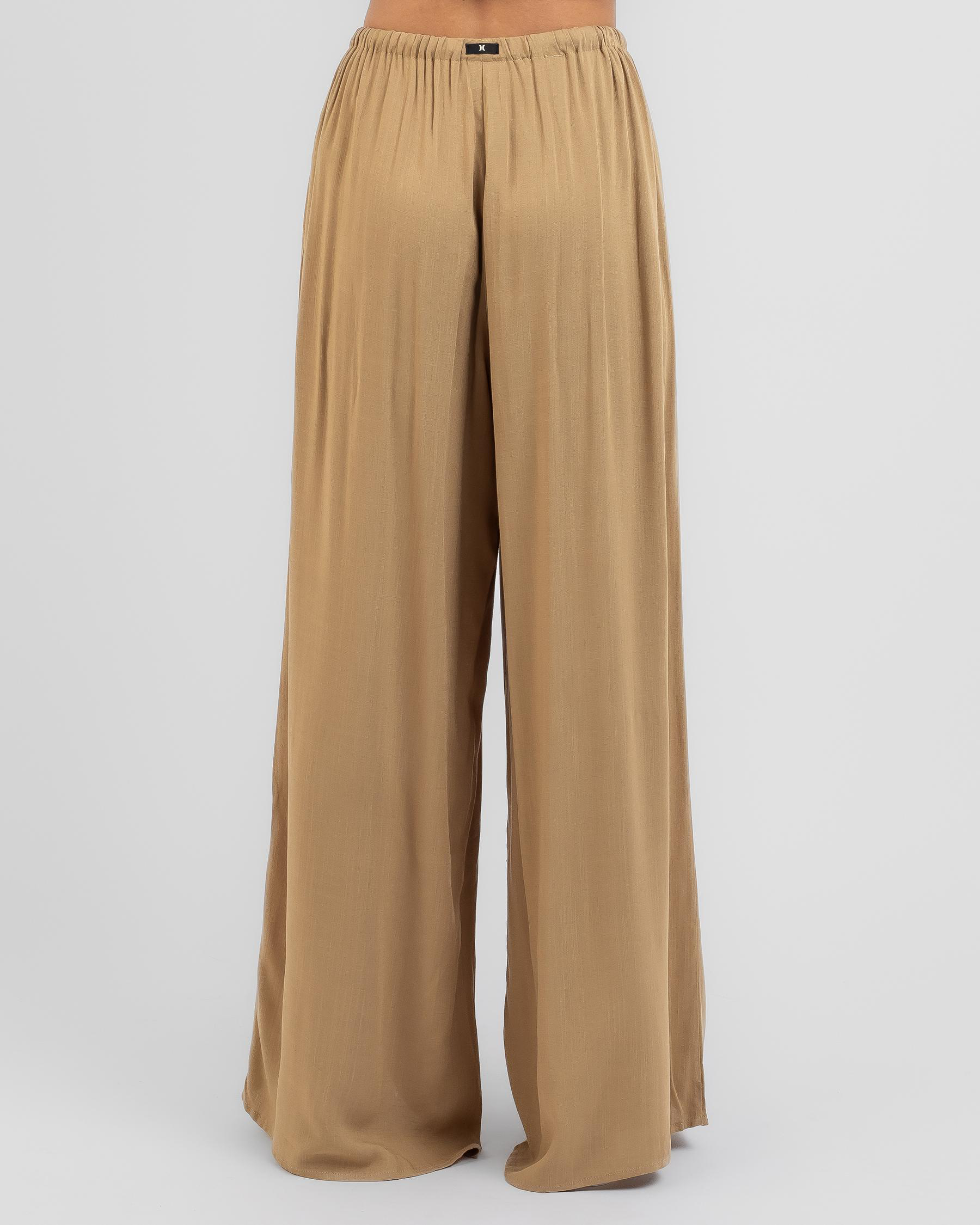 Shop Hurley Flowy Woven Beach Pants In Beige - Fast Shipping & Easy ...