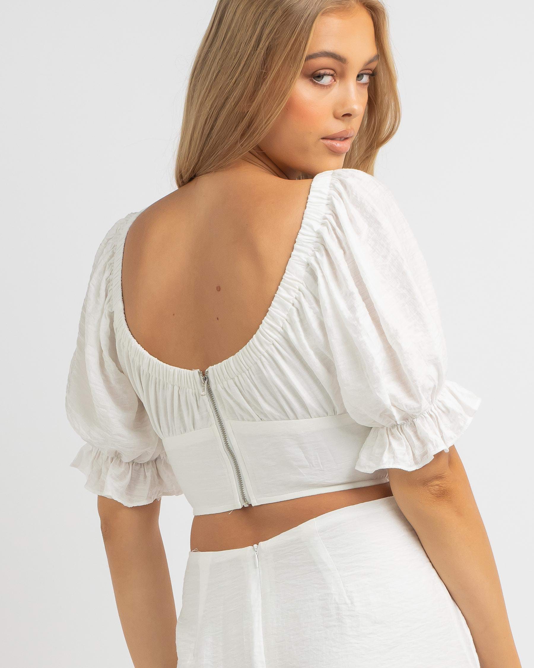 Shop Indikah Serena Top In White - Fast Shipping & Easy Returns - City ...