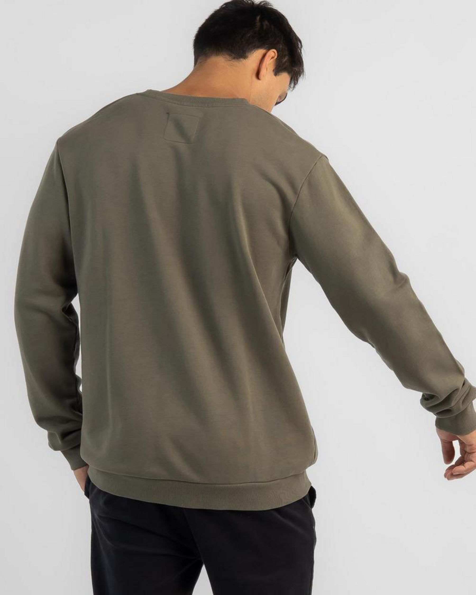 Shop Lucid Exile Crew Sweatshirt In Olive - Fast Shipping & Easy ...