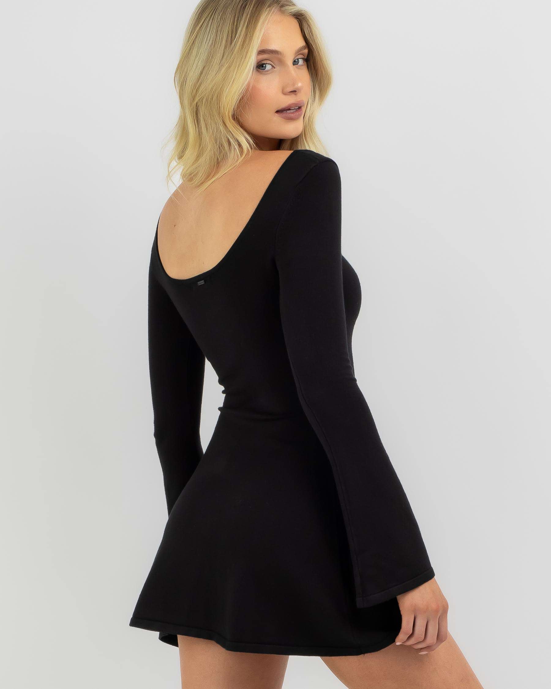 Shop Ava And Ever Sannah Knit Dress In Black - Fast Shipping & Easy ...