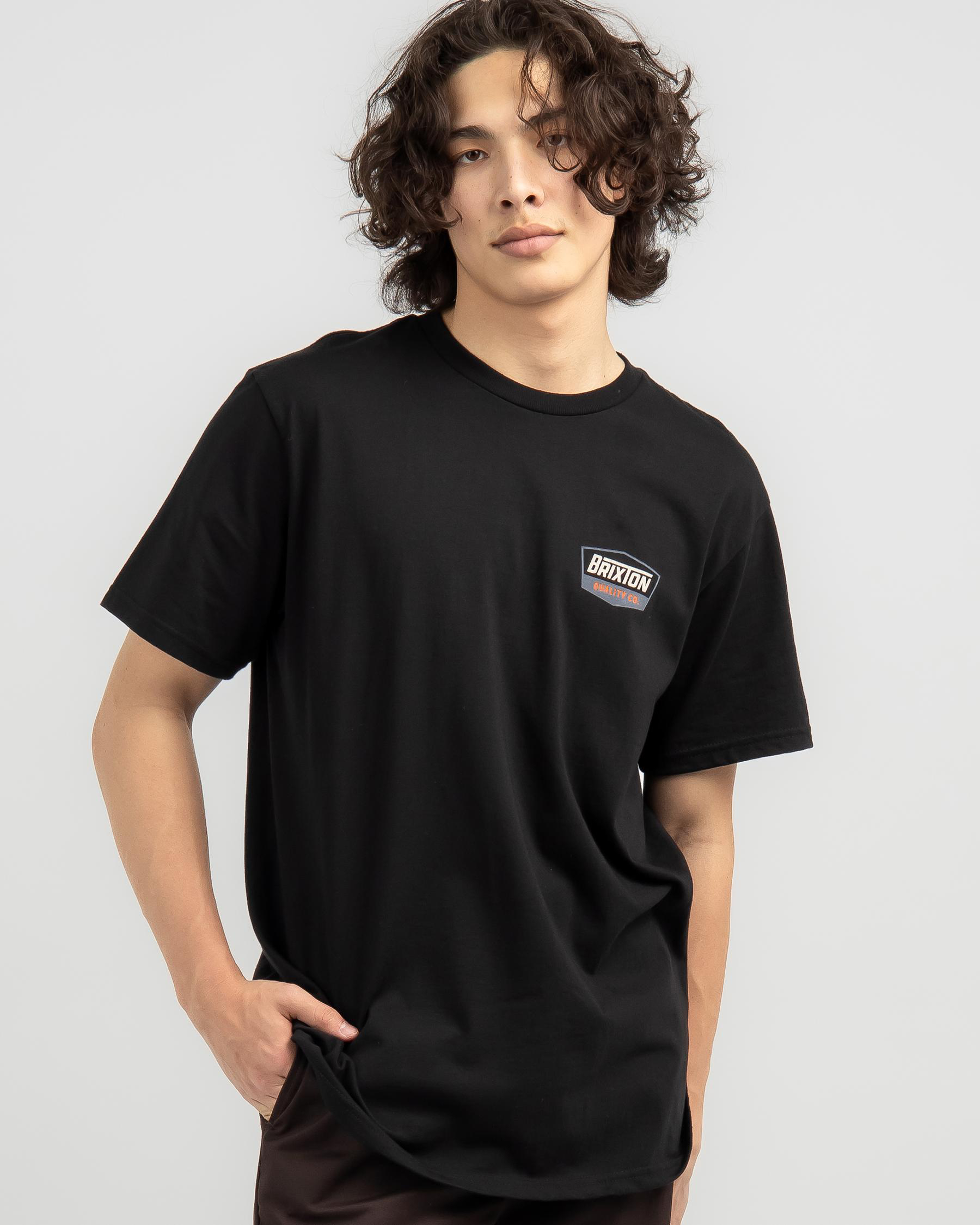 Shop Brixton Regal T-Shirt In Black/off White - Fast Shipping & Easy ...