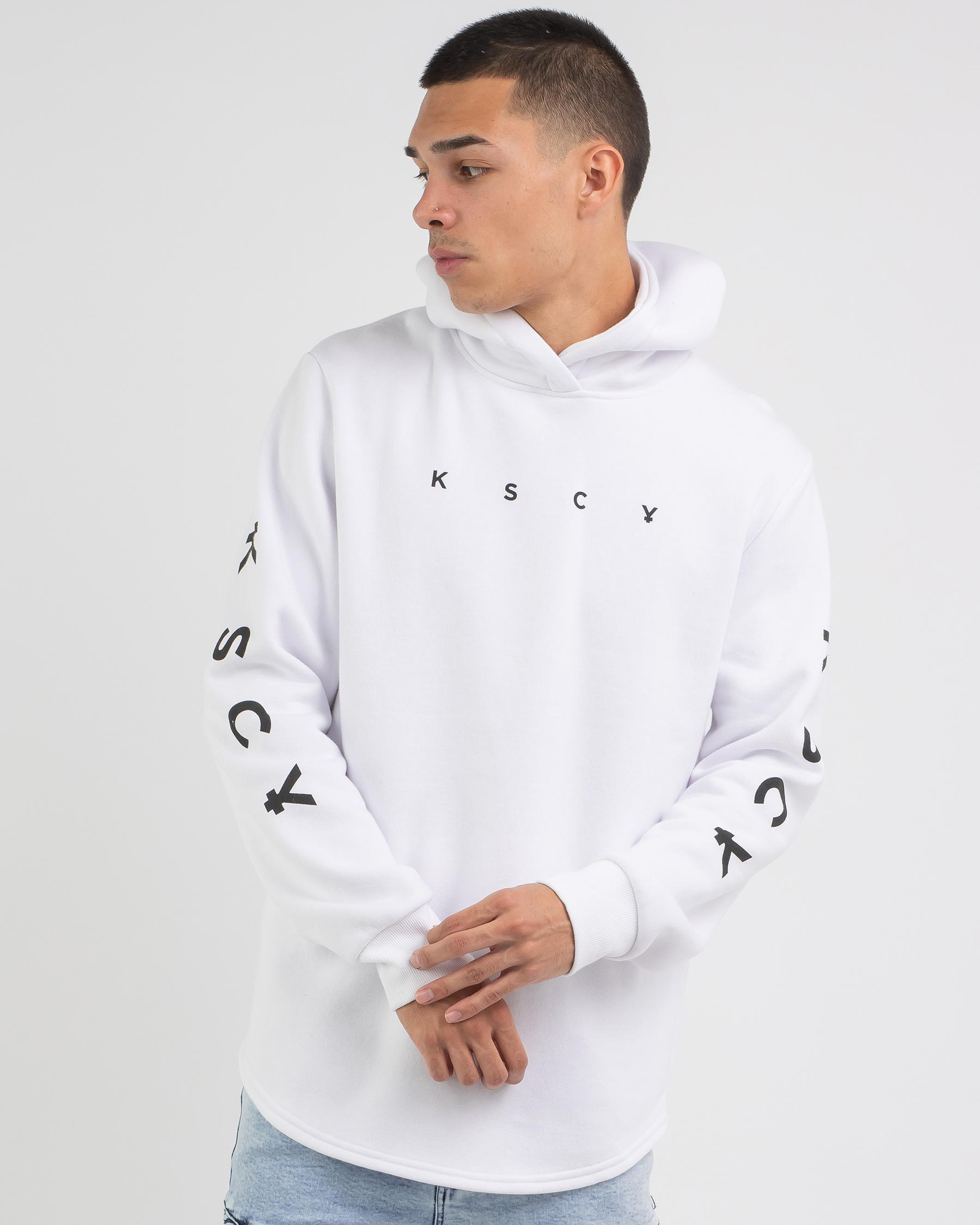 Shop Kiss Chacey Grounded Dual Curved Hoodie In White - Fast Shipping ...