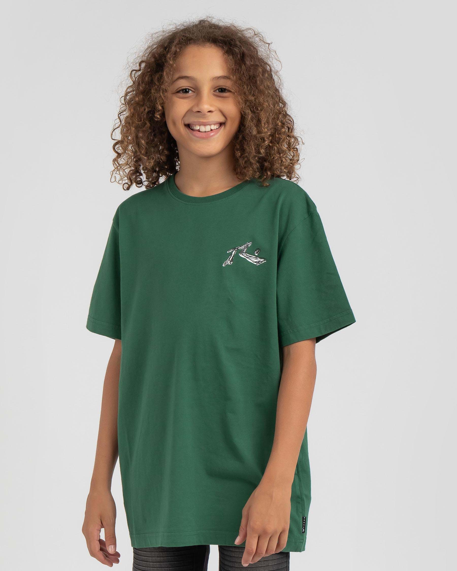 Shop Rusty Boys' Fit Out T-Shirt In Washed Green - Fast Shipping & Easy ...