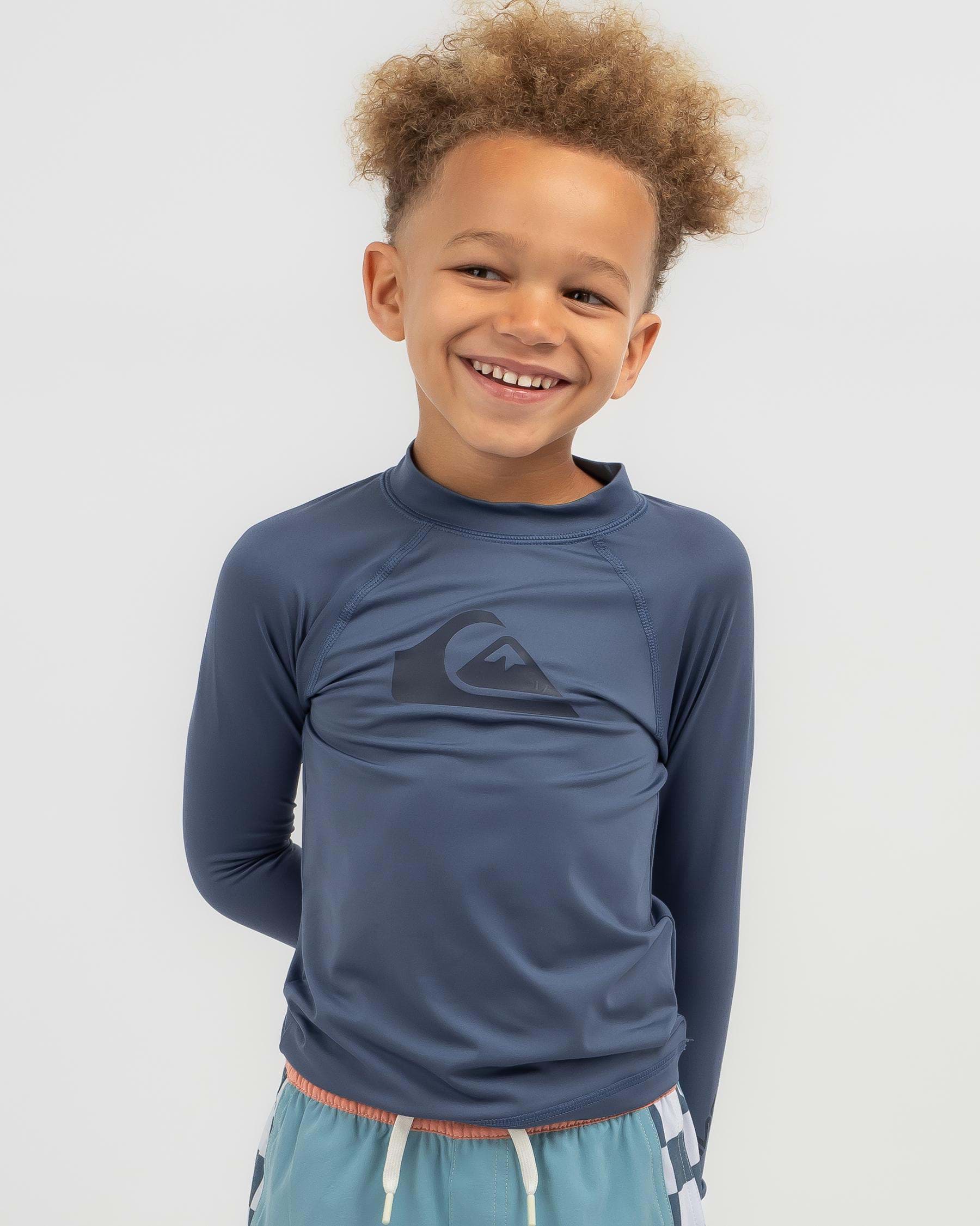 Quiksilver Toddlers' All Time Long Sleeve Rash Vest In Bering Sea ...