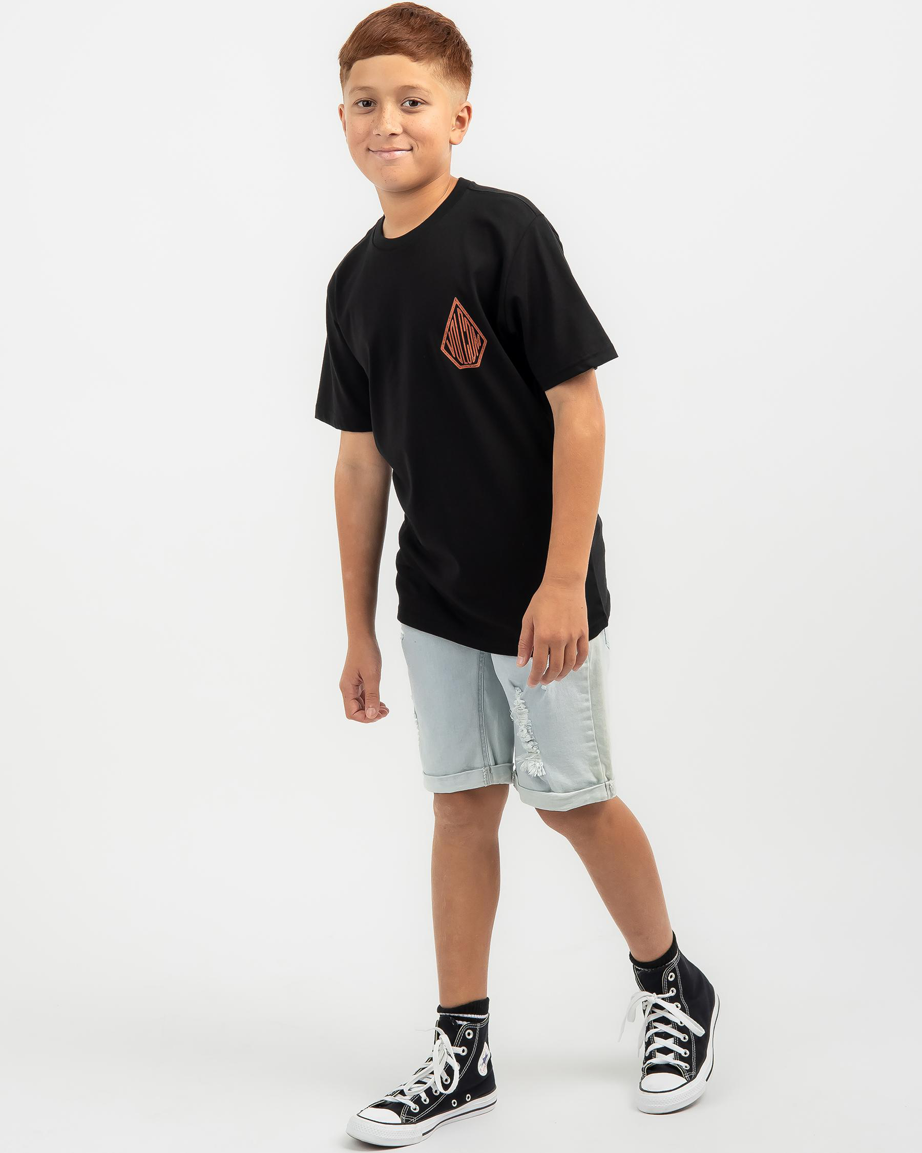 Shop Volcom Boys' Motorin T-Shirt In Black - Fast Shipping & Easy ...