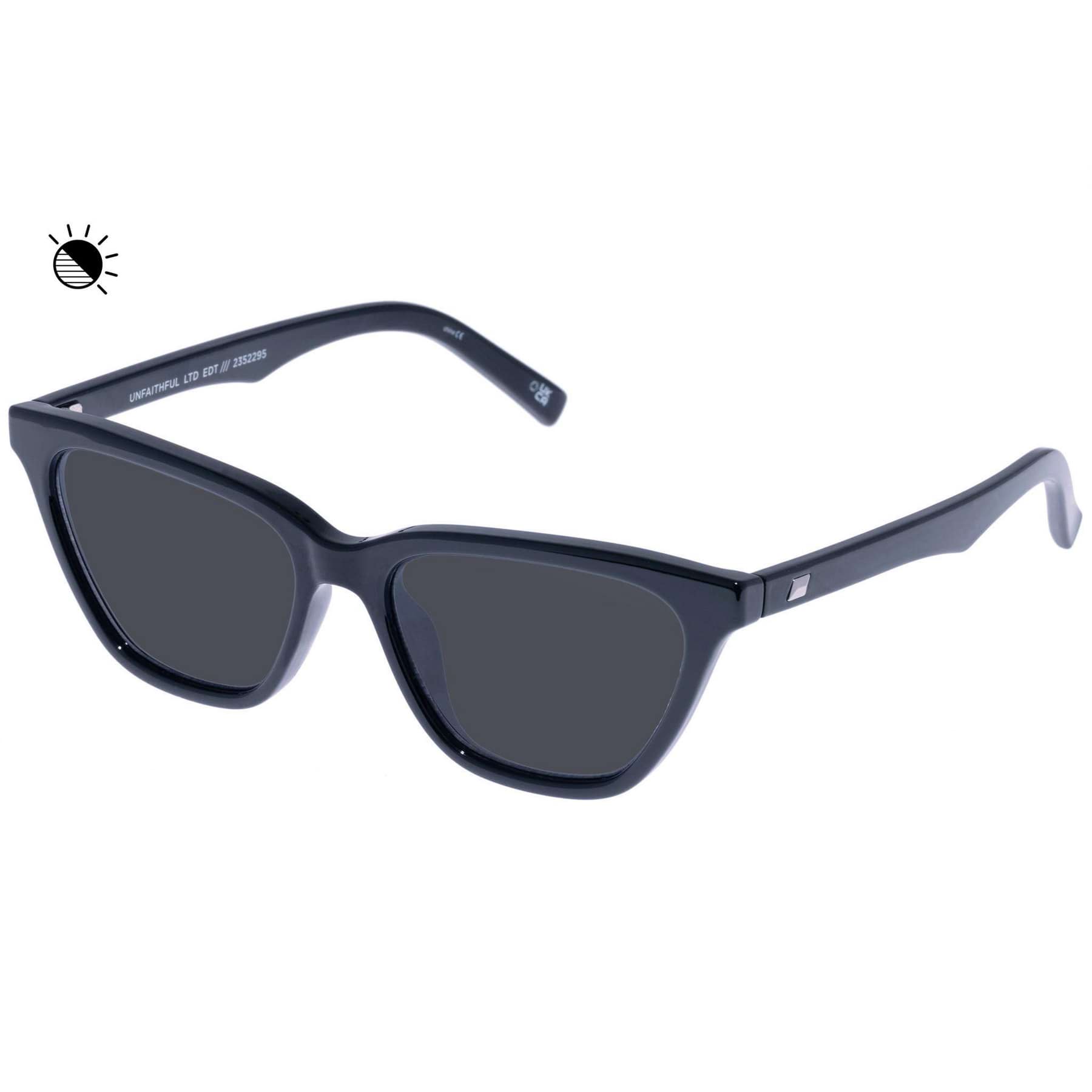 Shop Le Specs Unfaithful Photochromic Sunglasses In Black / Clear ...