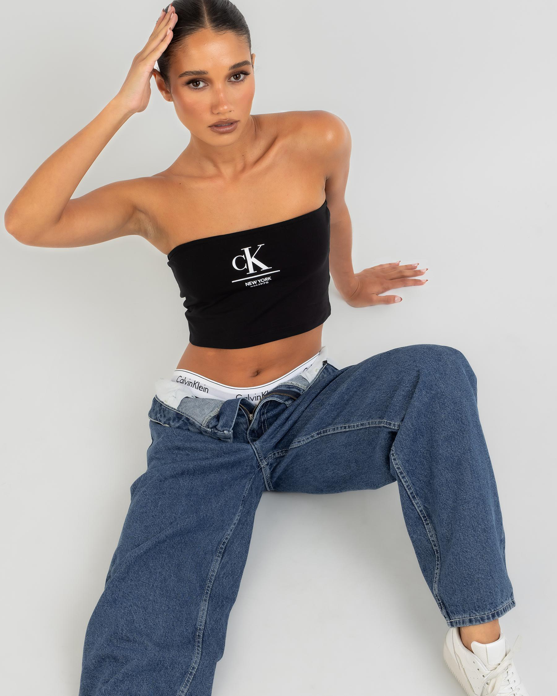 Shop Calvin Klein Ck Label Tube Top In Ck Black Fast Shipping And Easy Returns City Beach