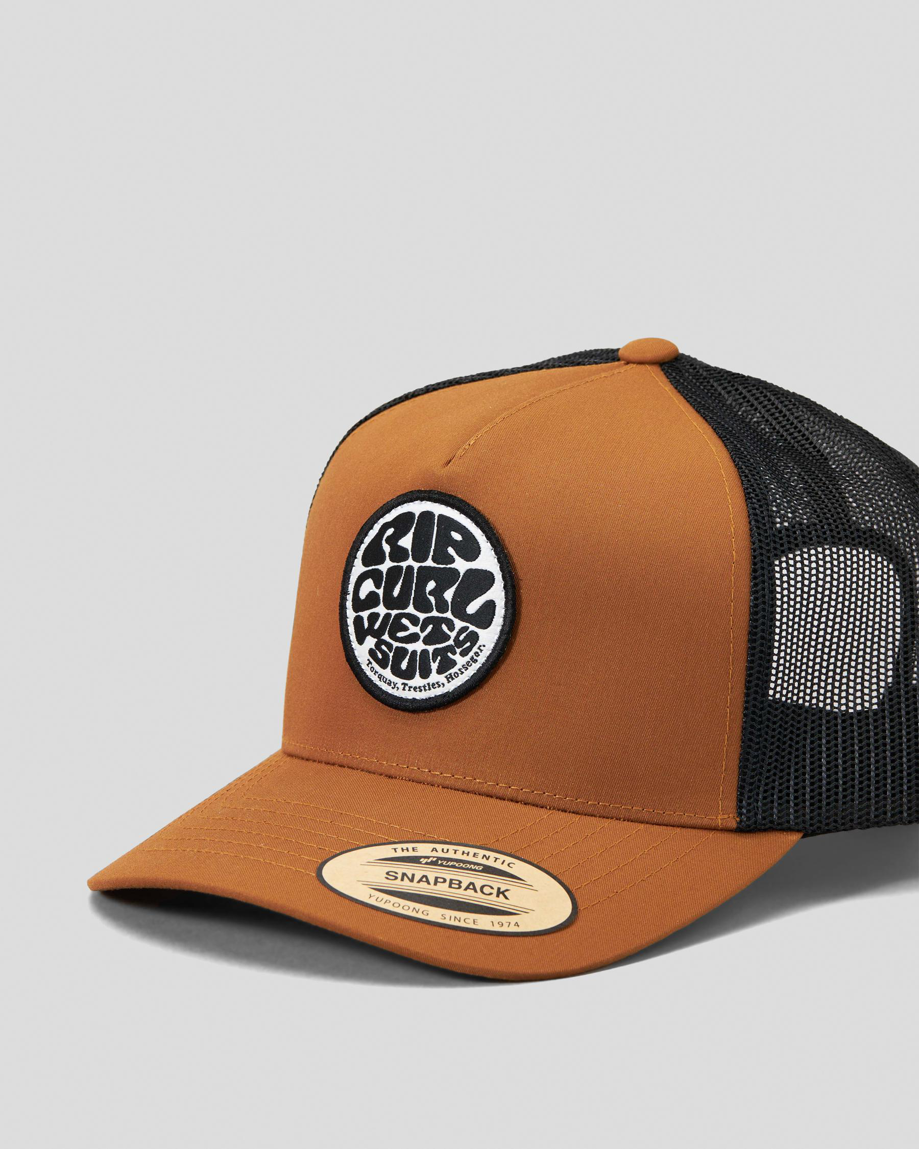 Shop Rip Curl Wetsuit Icon Trucker Cap In Light Brown - Fast Shipping ...