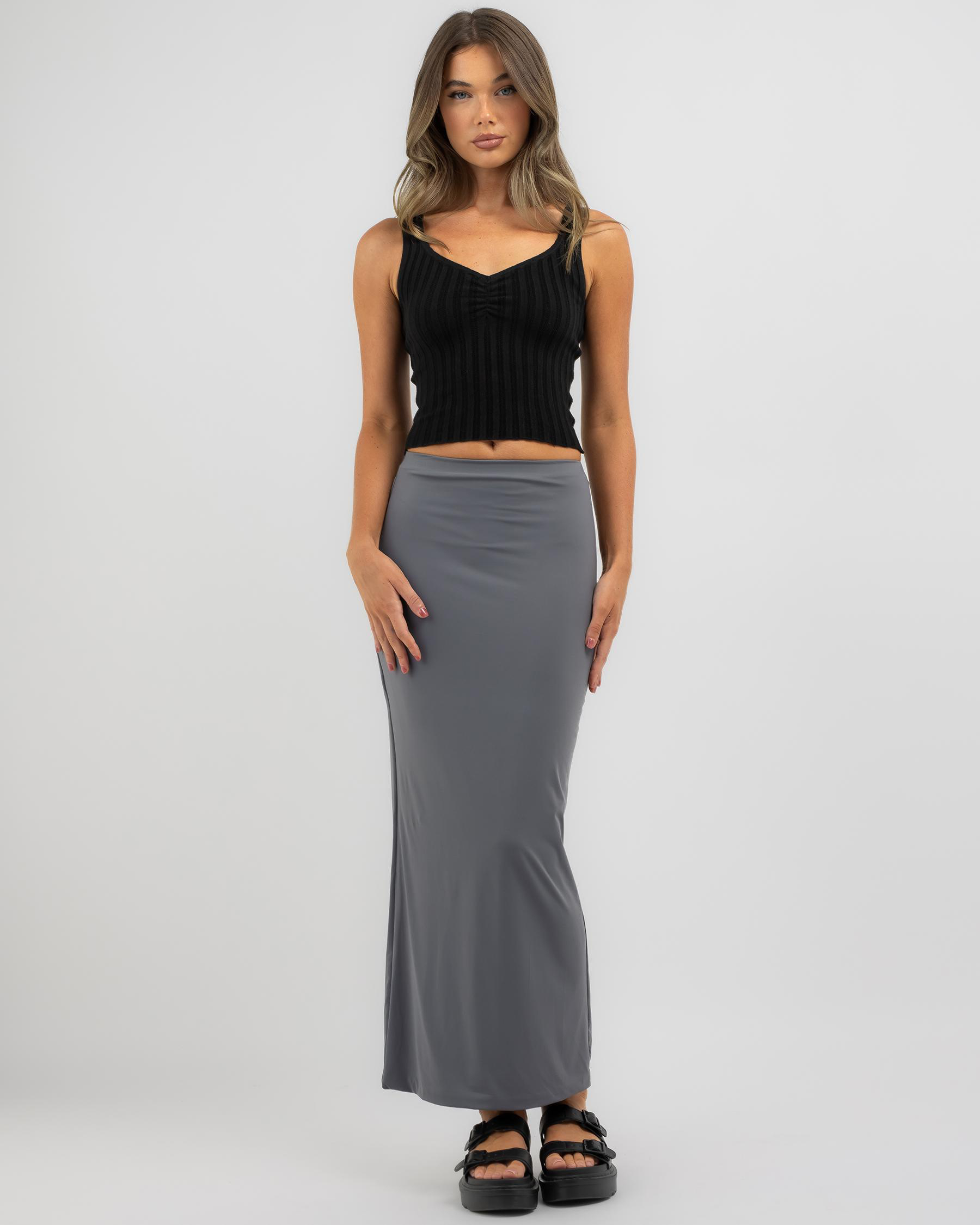 Ava And Ever Walton Maxi Skirt In Grey - Fast Shipping & Easy Returns ...