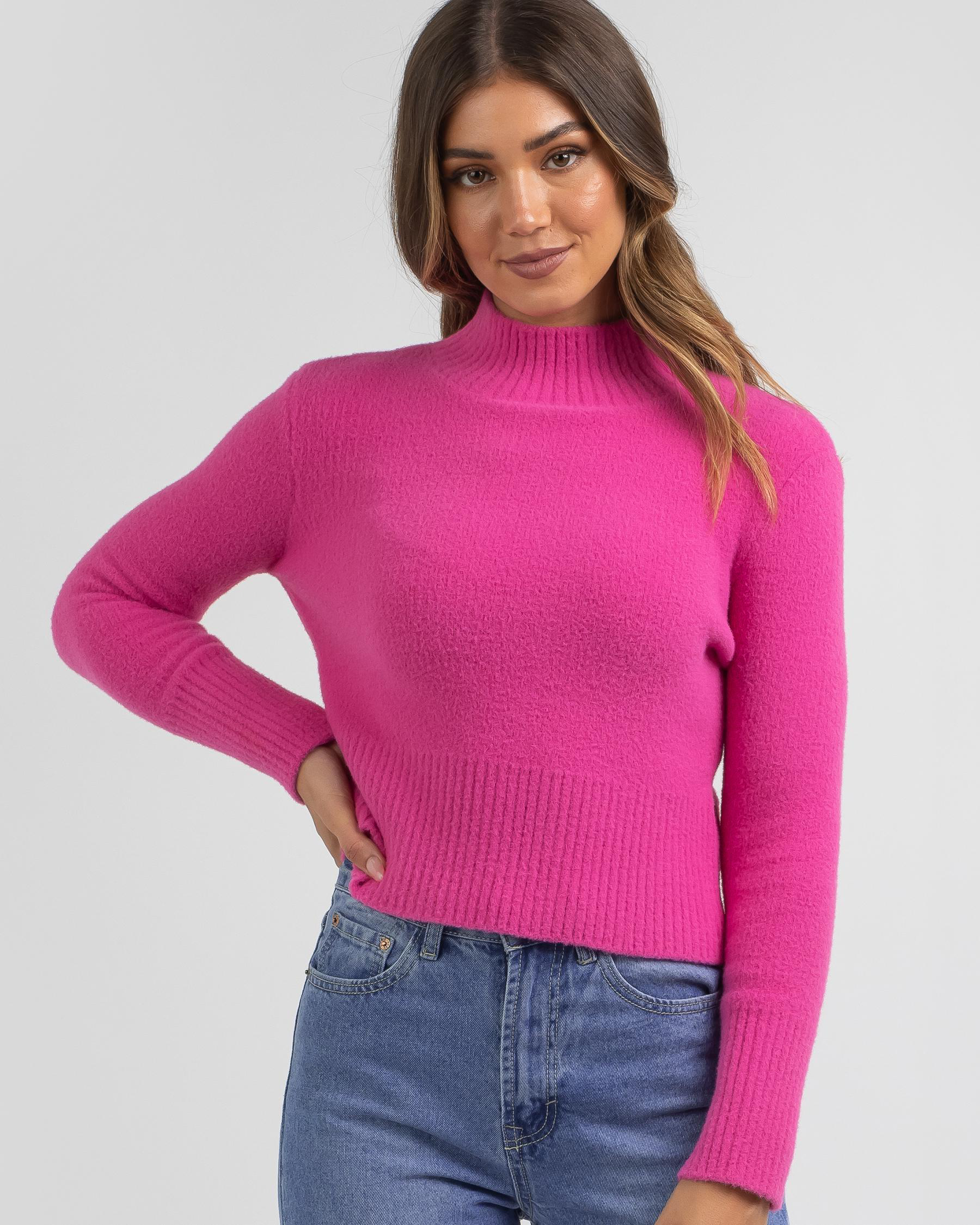 Shop Ava And Ever In The Morning Knit Jumper In Electric Magenta - Fast ...