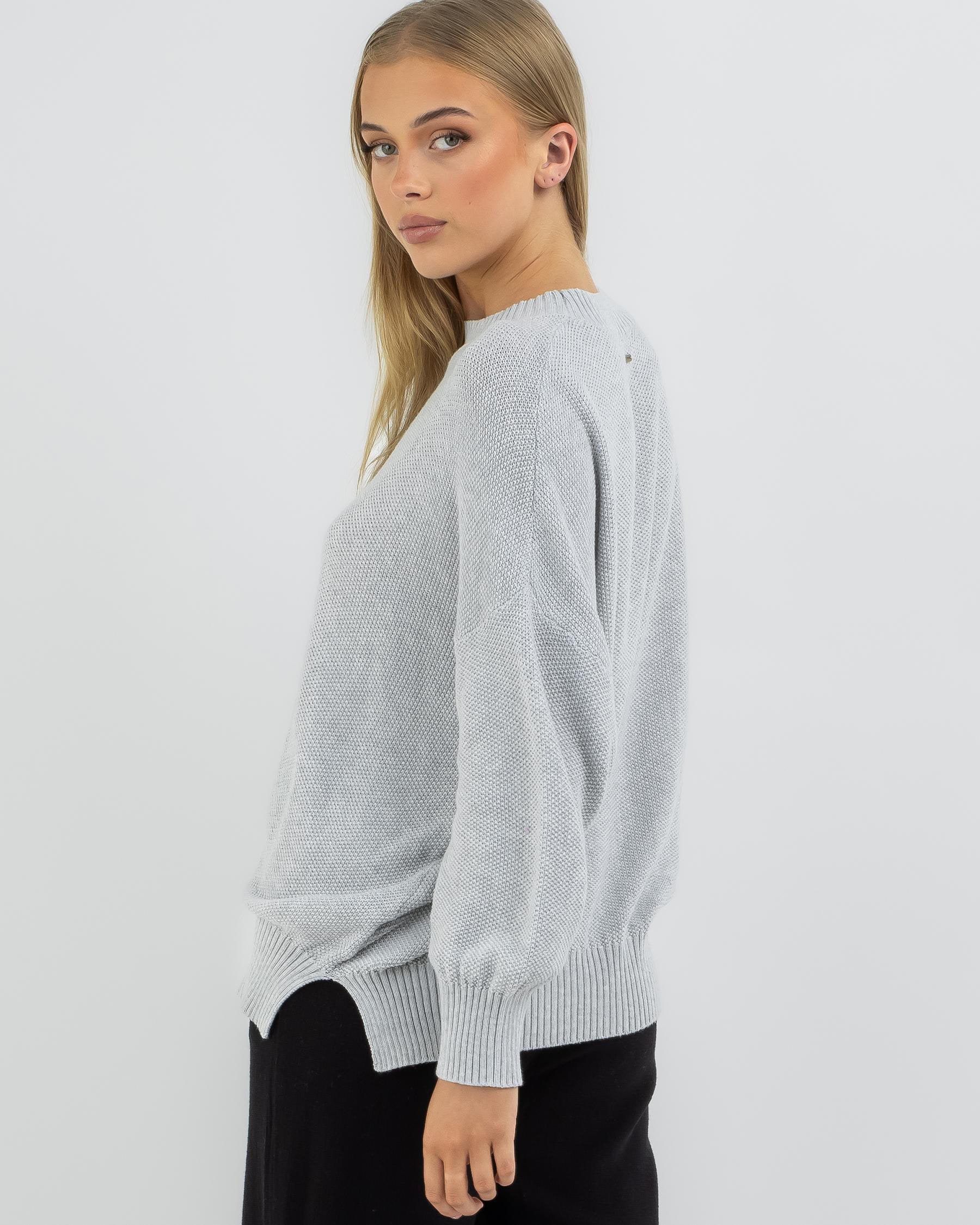 Rip Curl Wander Knit Jumper In Light Grey Heather - FREE* Shipping ...