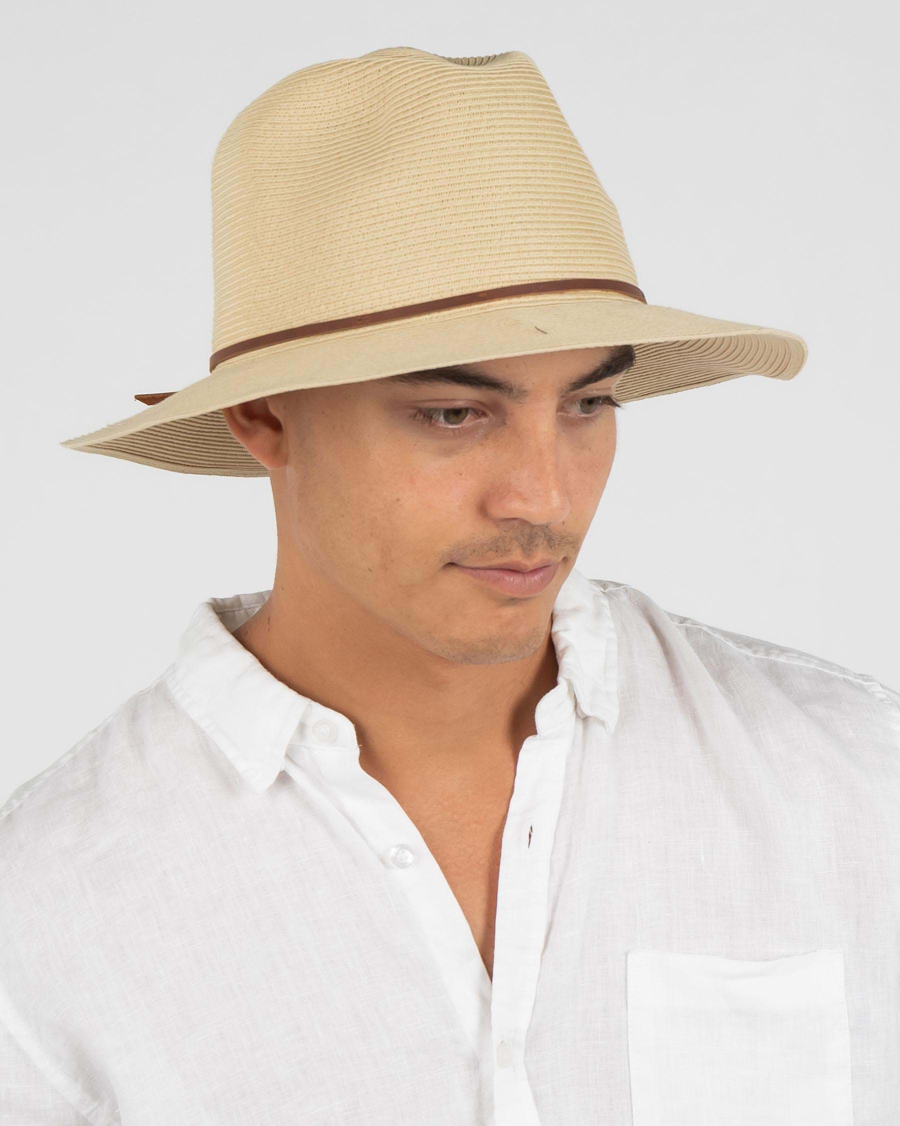 Shop Brixton Wesley Straw Fedora In Tan - Fast Shipping & Easy Returns ...