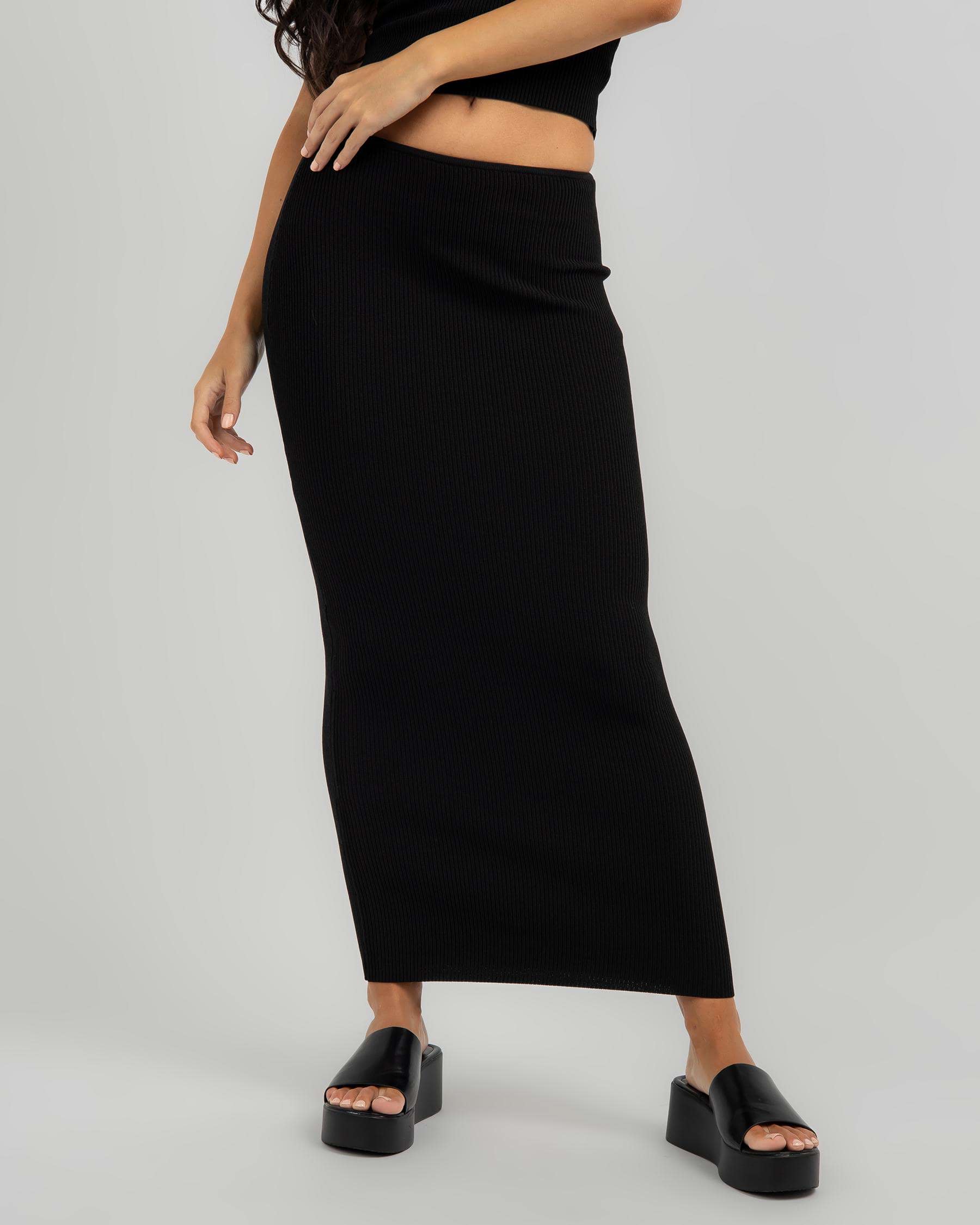 Shop Ava And Ever Bianca Maxi Skirt In Black - Fast Shipping & Easy ...