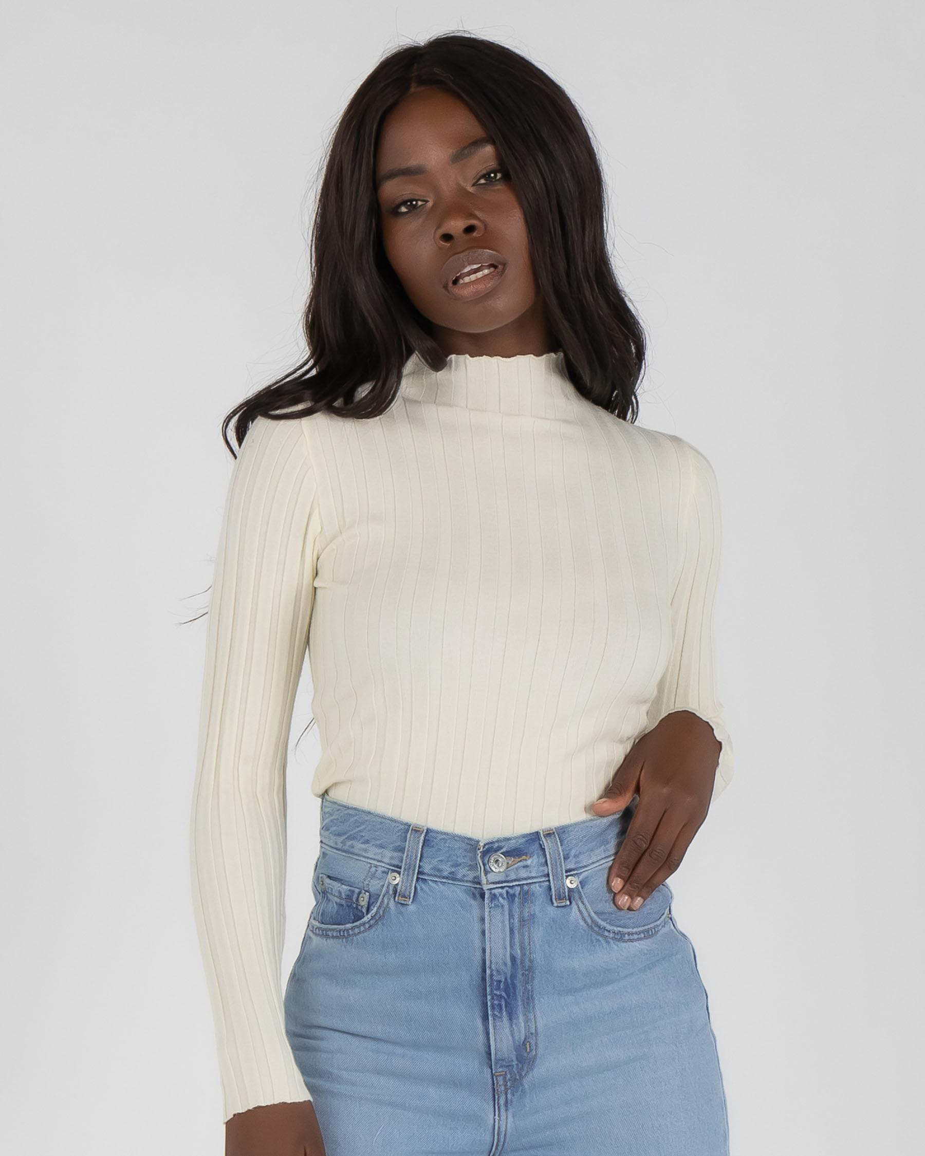 Mooloola Klio Knit Top In Cream - Fast Shipping & Easy Returns - City ...