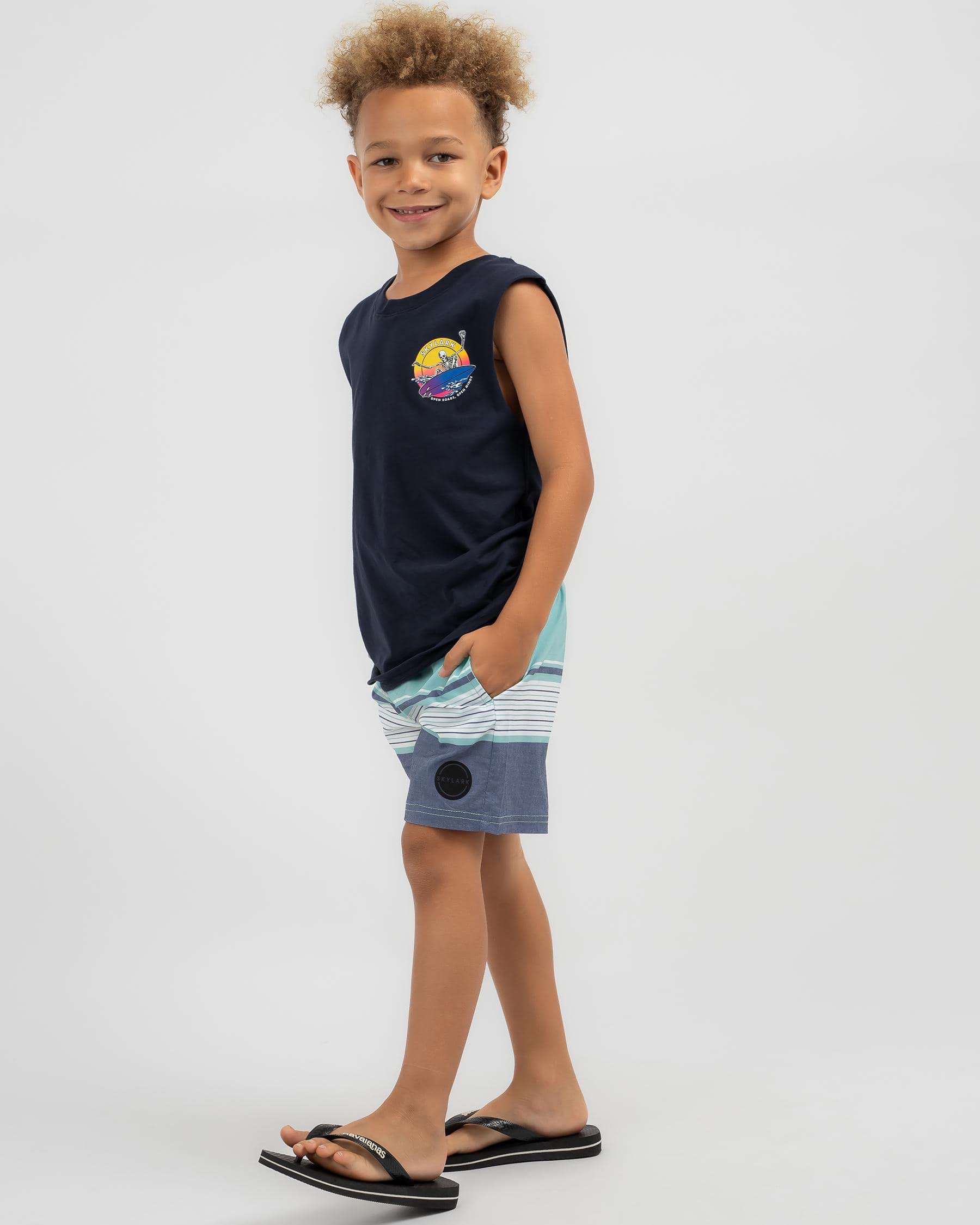 Shop Skylark Toddlers' Rider Board Shorts In Mint - Fast Shipping ...