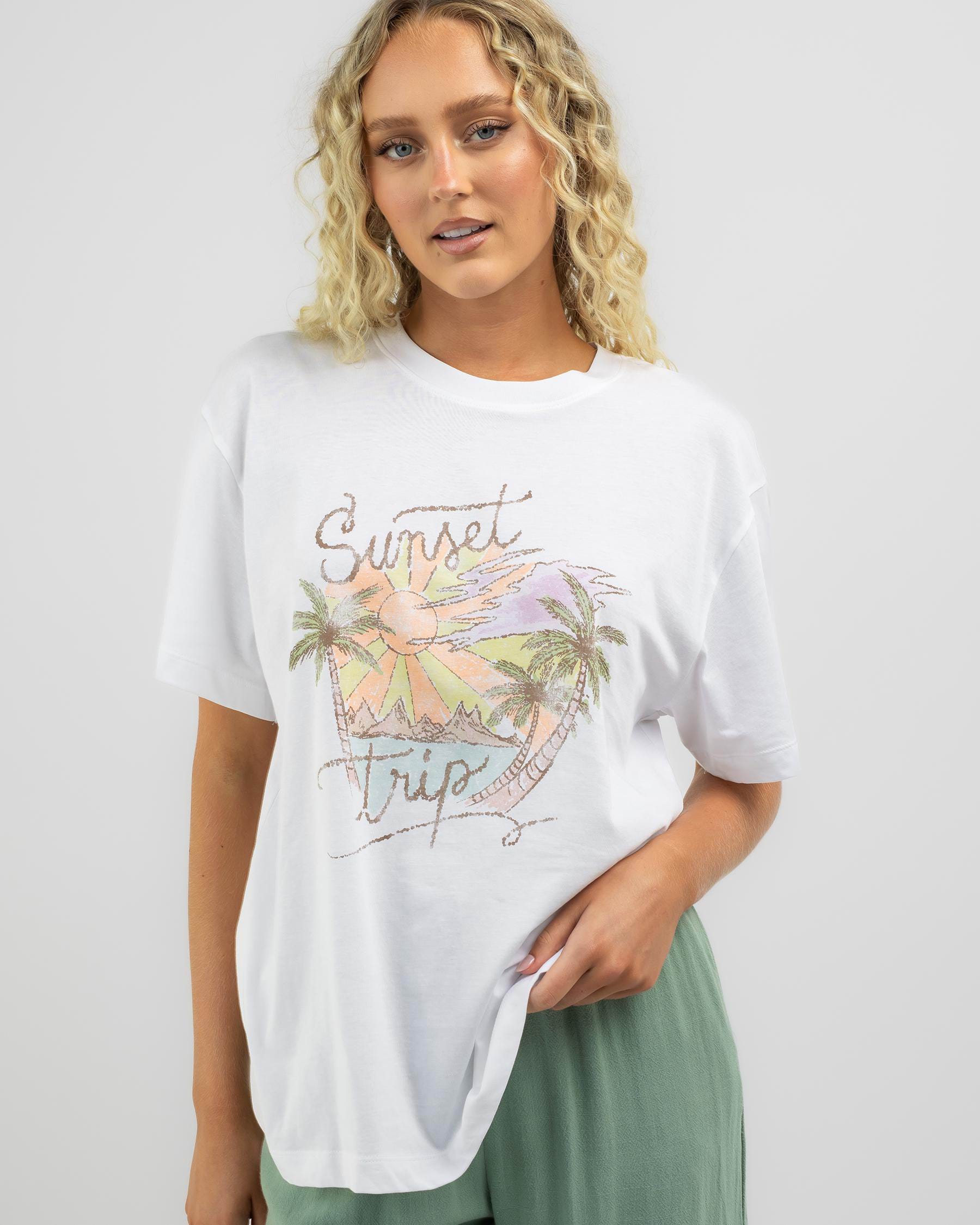 Shop Roxy Back to Land II T-Shirt In Bright White - Fast Shipping ...