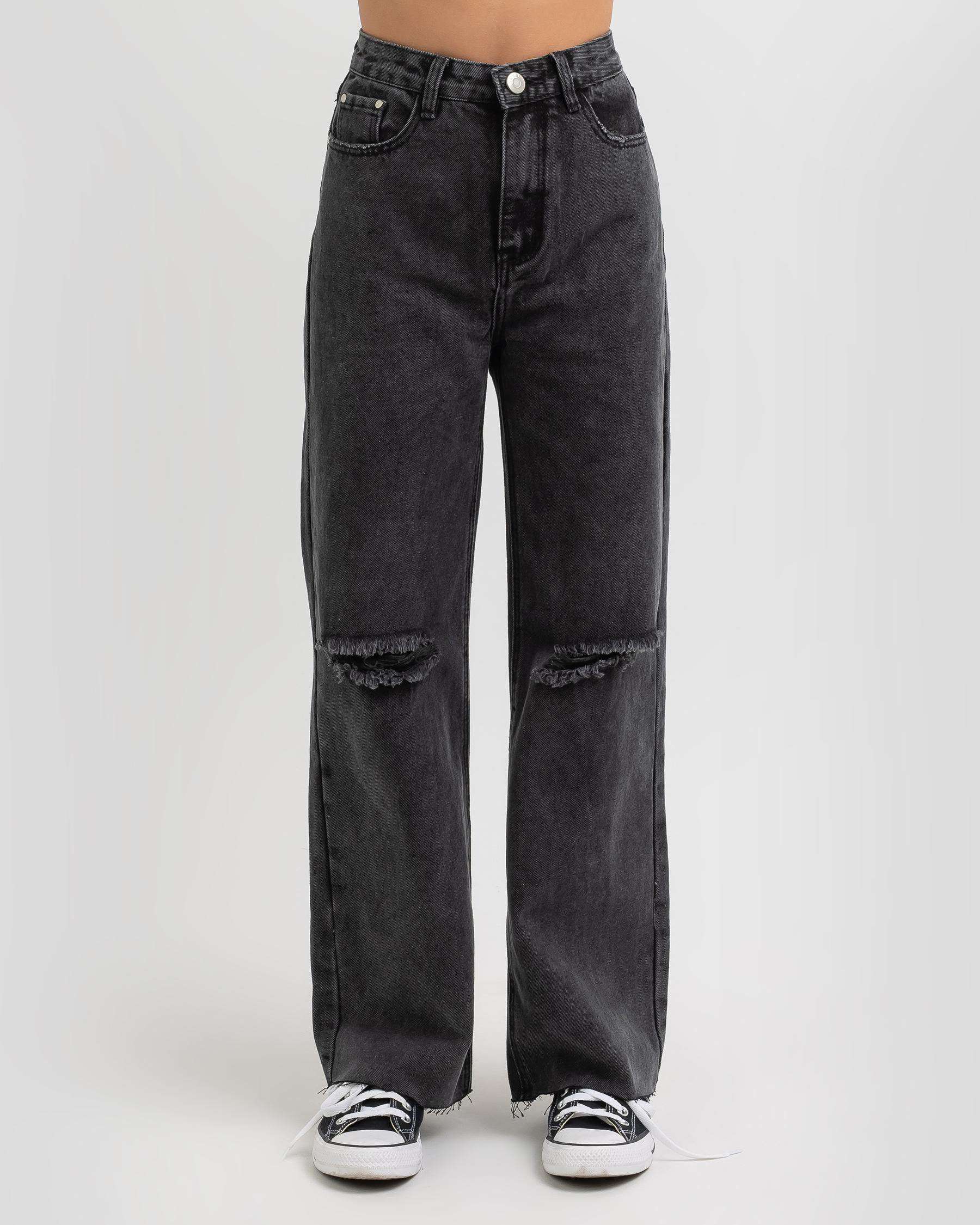 Shop Used Girls' Avril Jeans In Washed Black - Fast Shipping & Easy ...